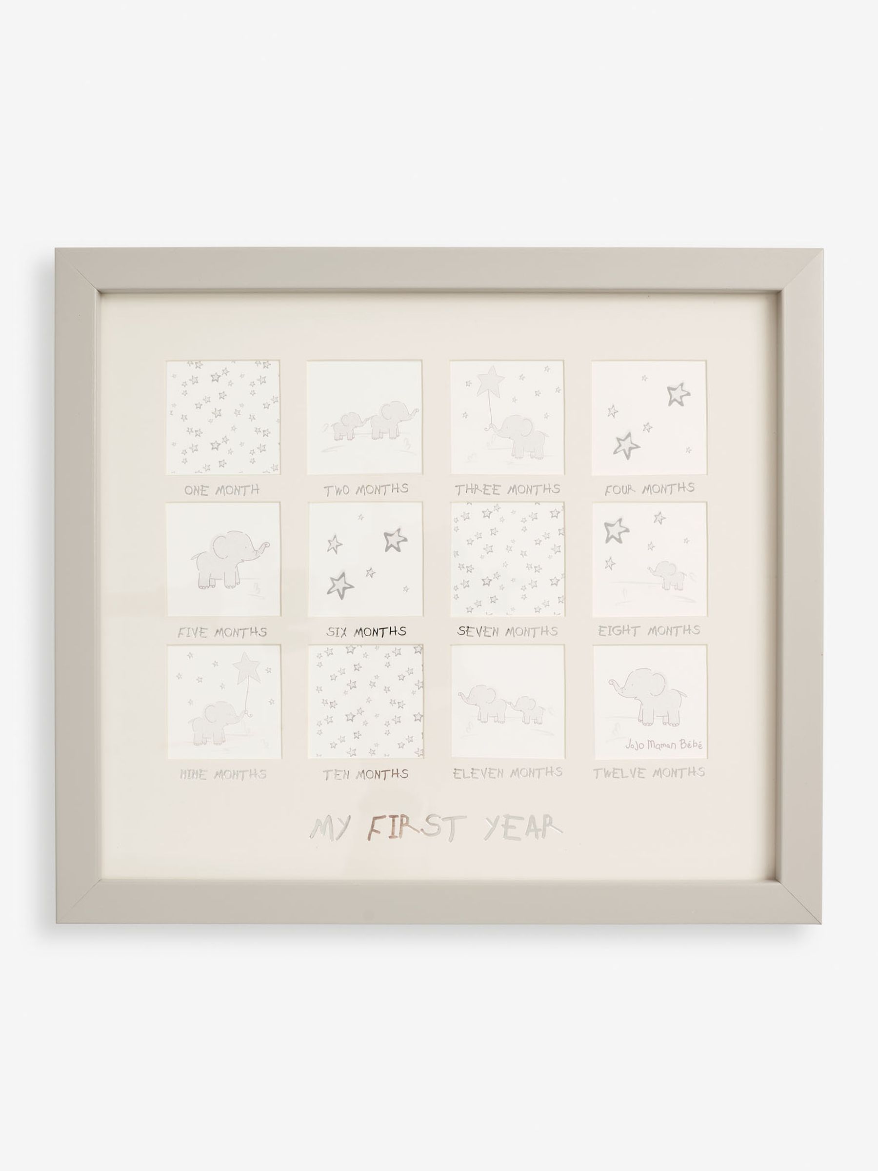 My First Year Photo Frame in Grey - Image 1 of 2