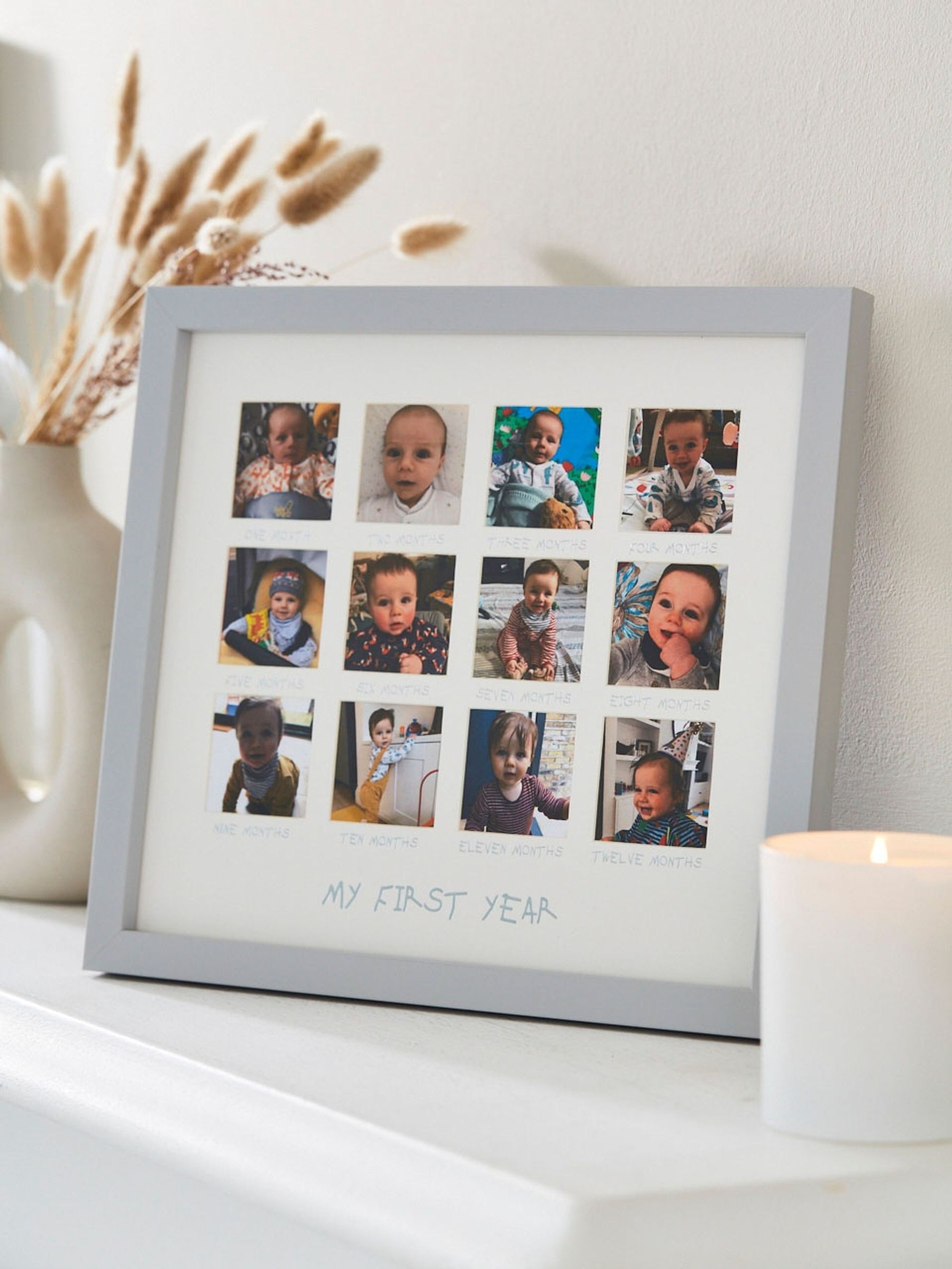 My First Year Photo Frame in Grey - Image 2 of 2