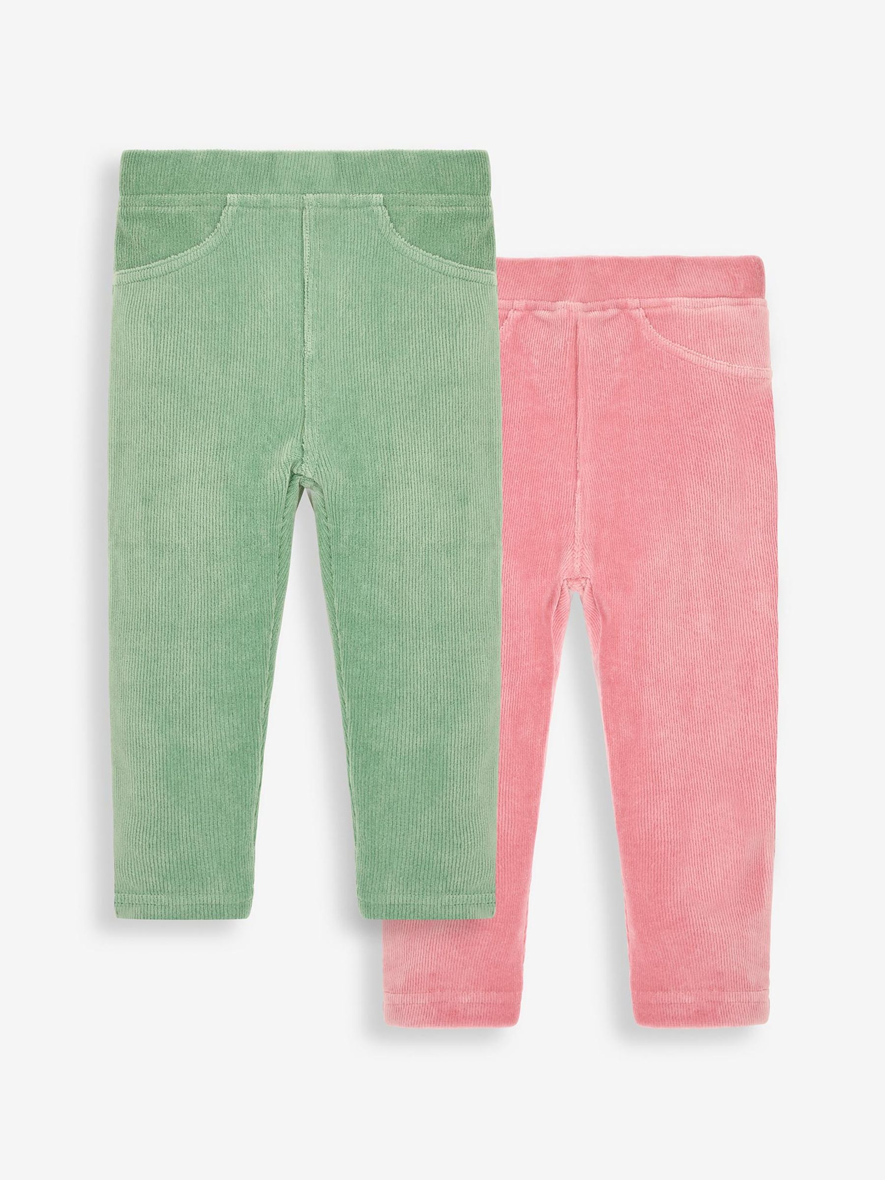 Green & Rose Pink 2-Pack Jersey Cord Jeggings - Image 1 of 7