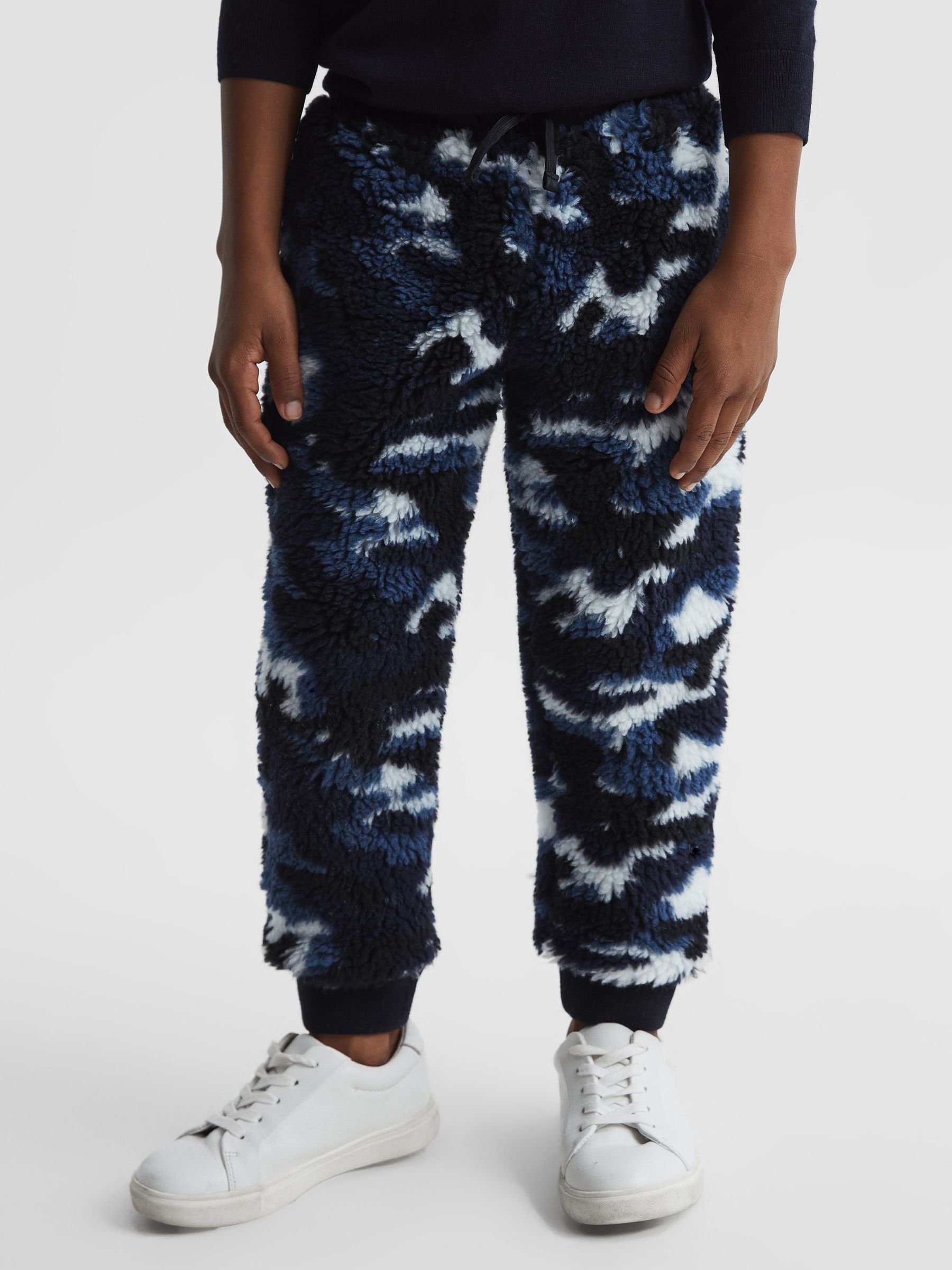 Camouflage Fleece Joggers in Blue Camo - Image 3 of 7