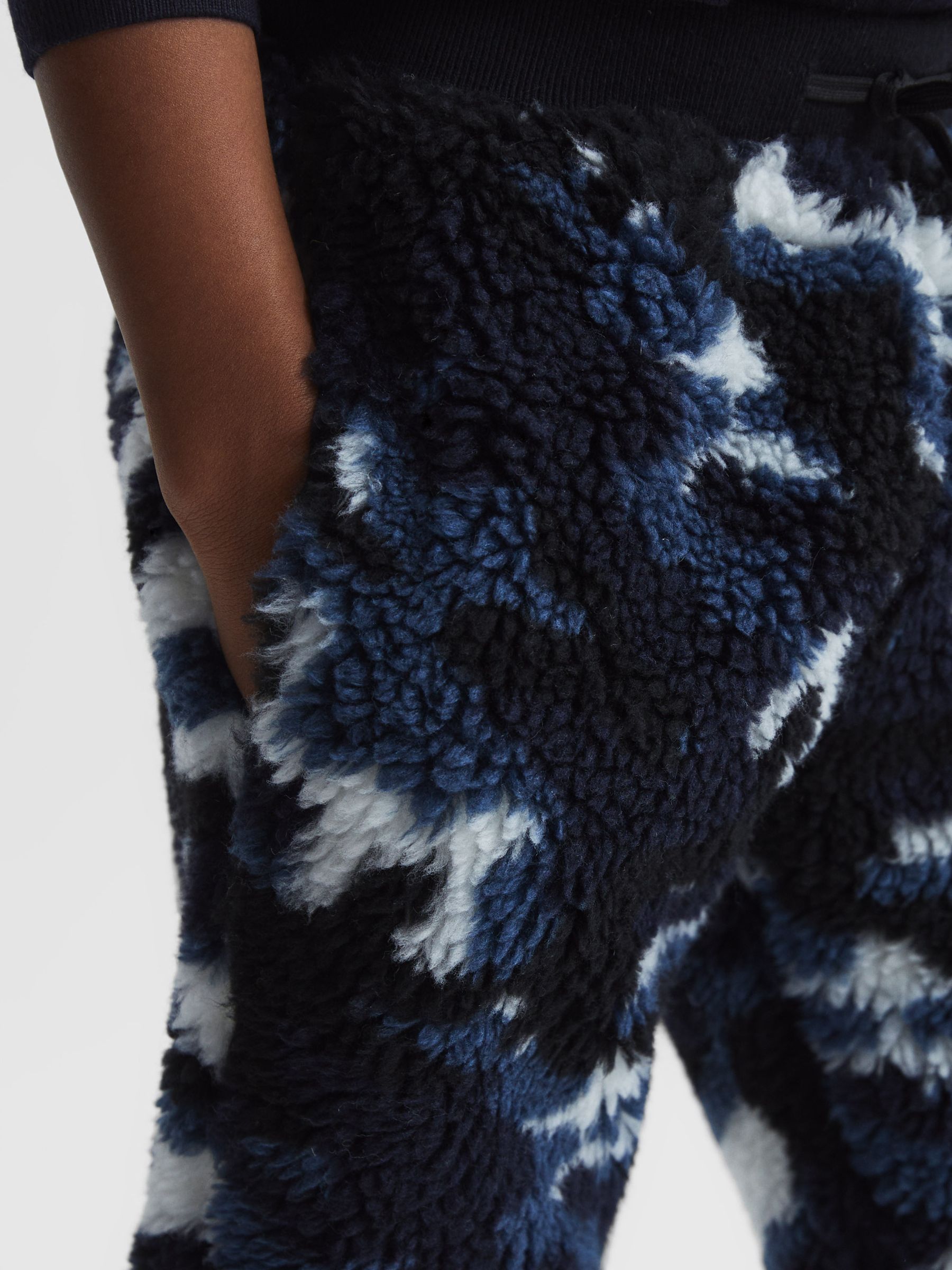 Camouflage Fleece Joggers in Blue Camo - Image 4 of 7