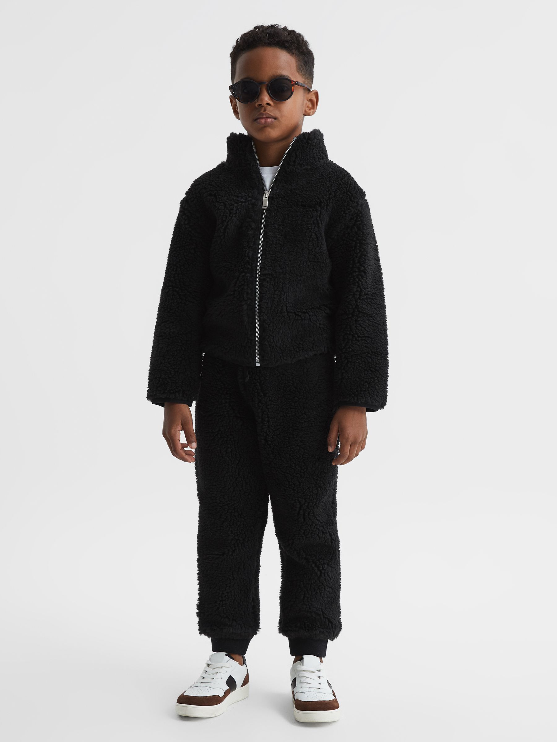 Senior Zip-Through Fleece Jumper in Black - Image 1 of 6