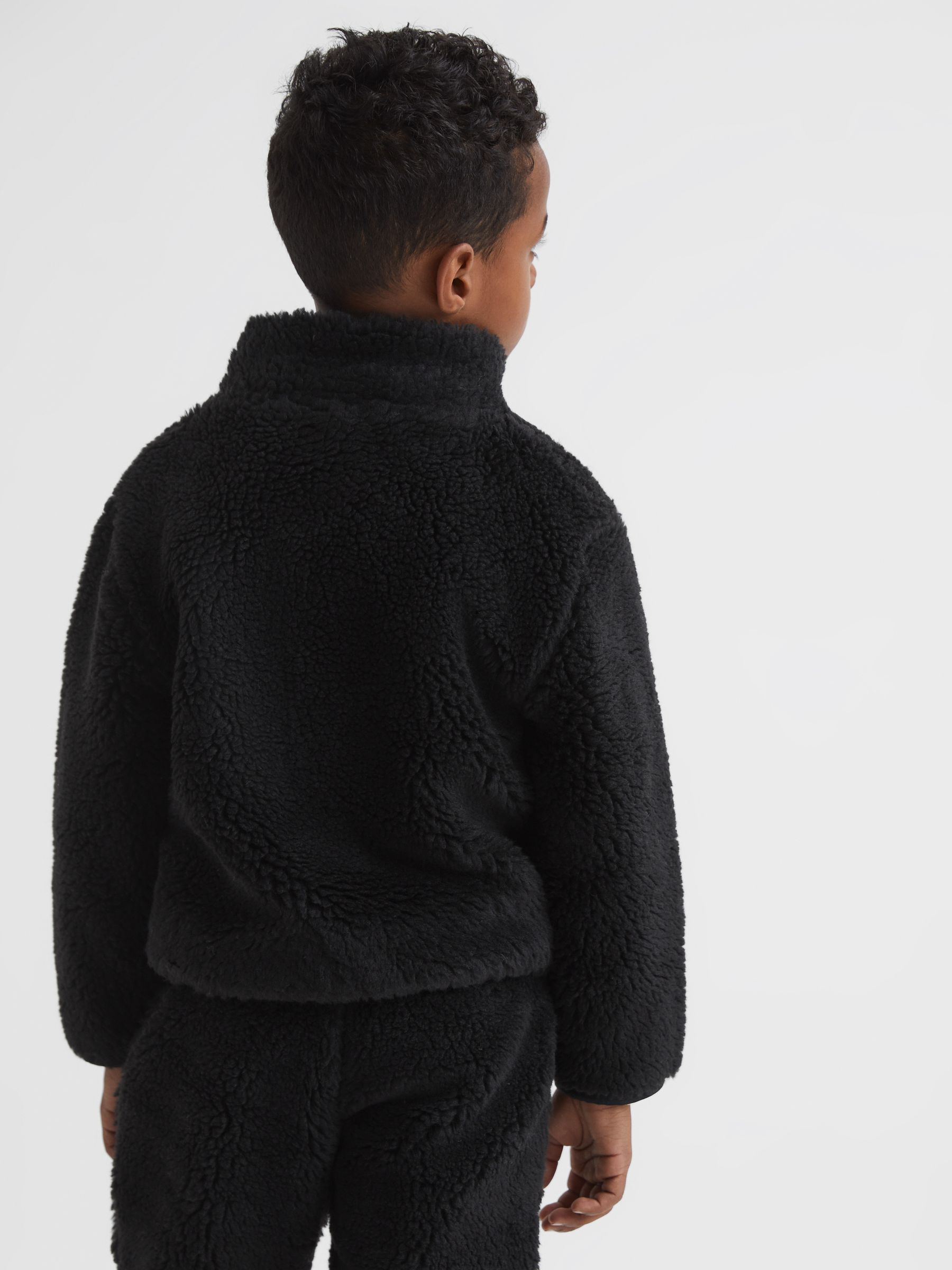 Senior Zip-Through Fleece Jumper in Black - Image 5 of 6