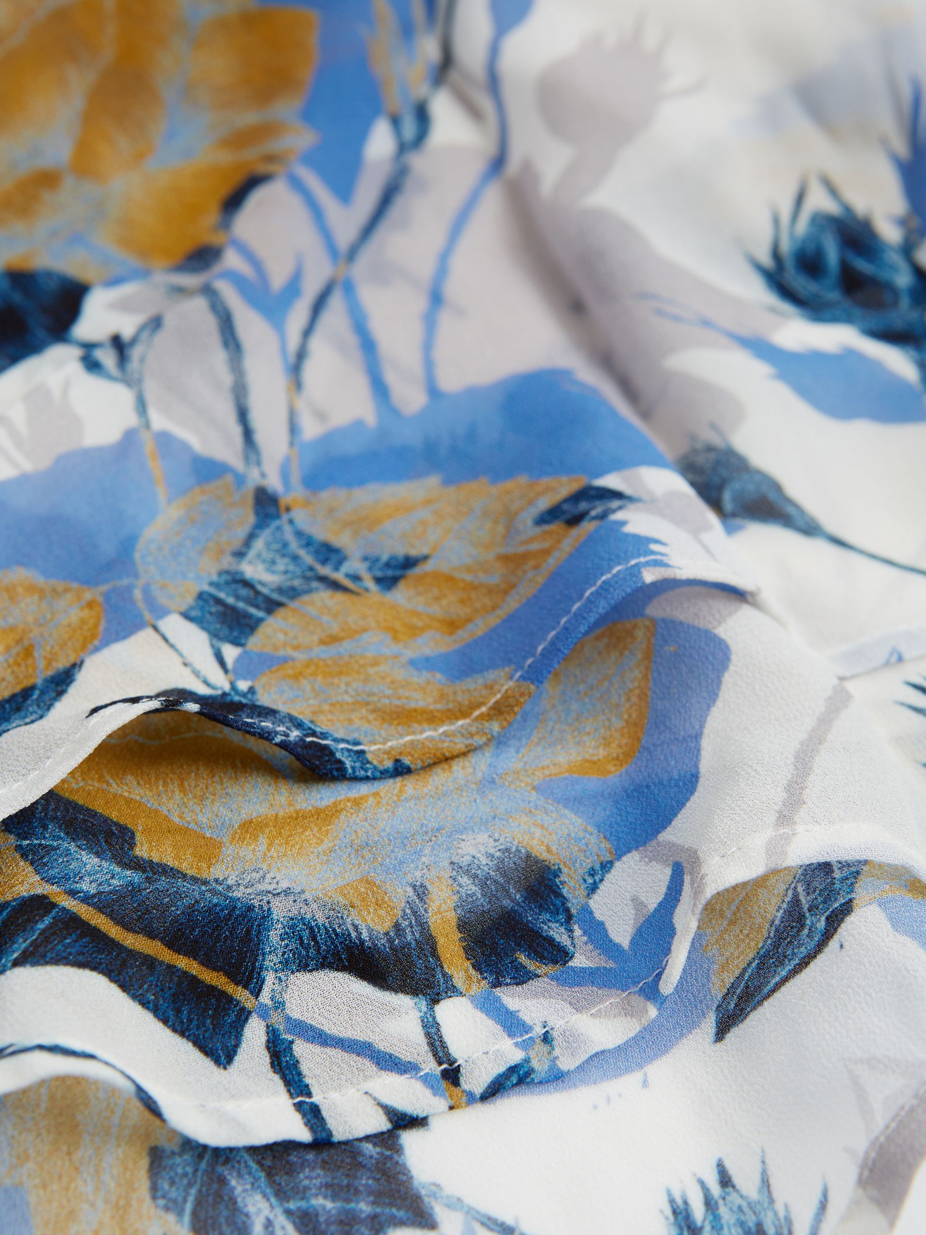 Senior Printed Dress With Crew Neck Jumper in Blue Print - Image 7 of 7