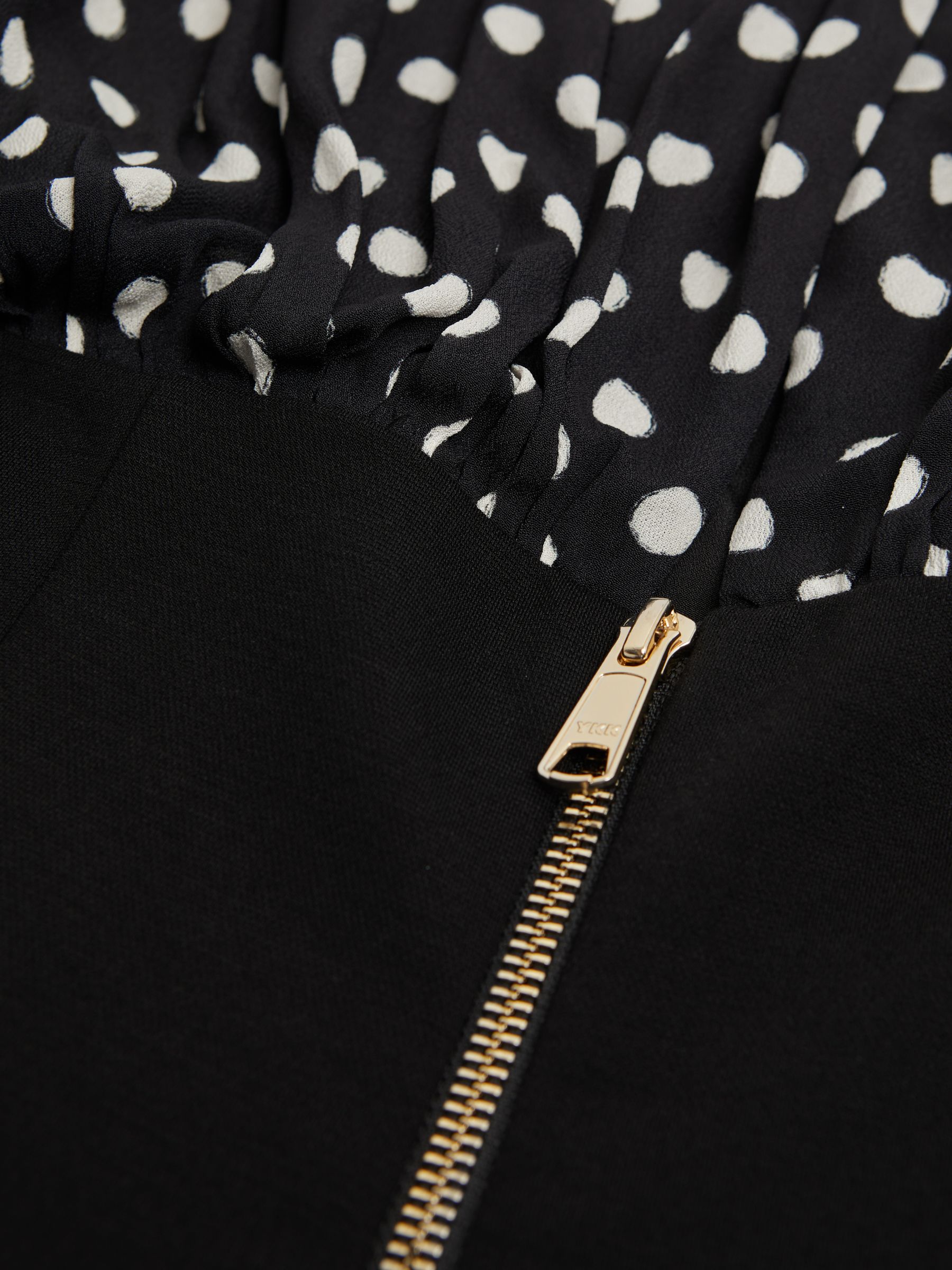 Florere Polka Dot Mini Skater Dress in Black - Image 5 of 5