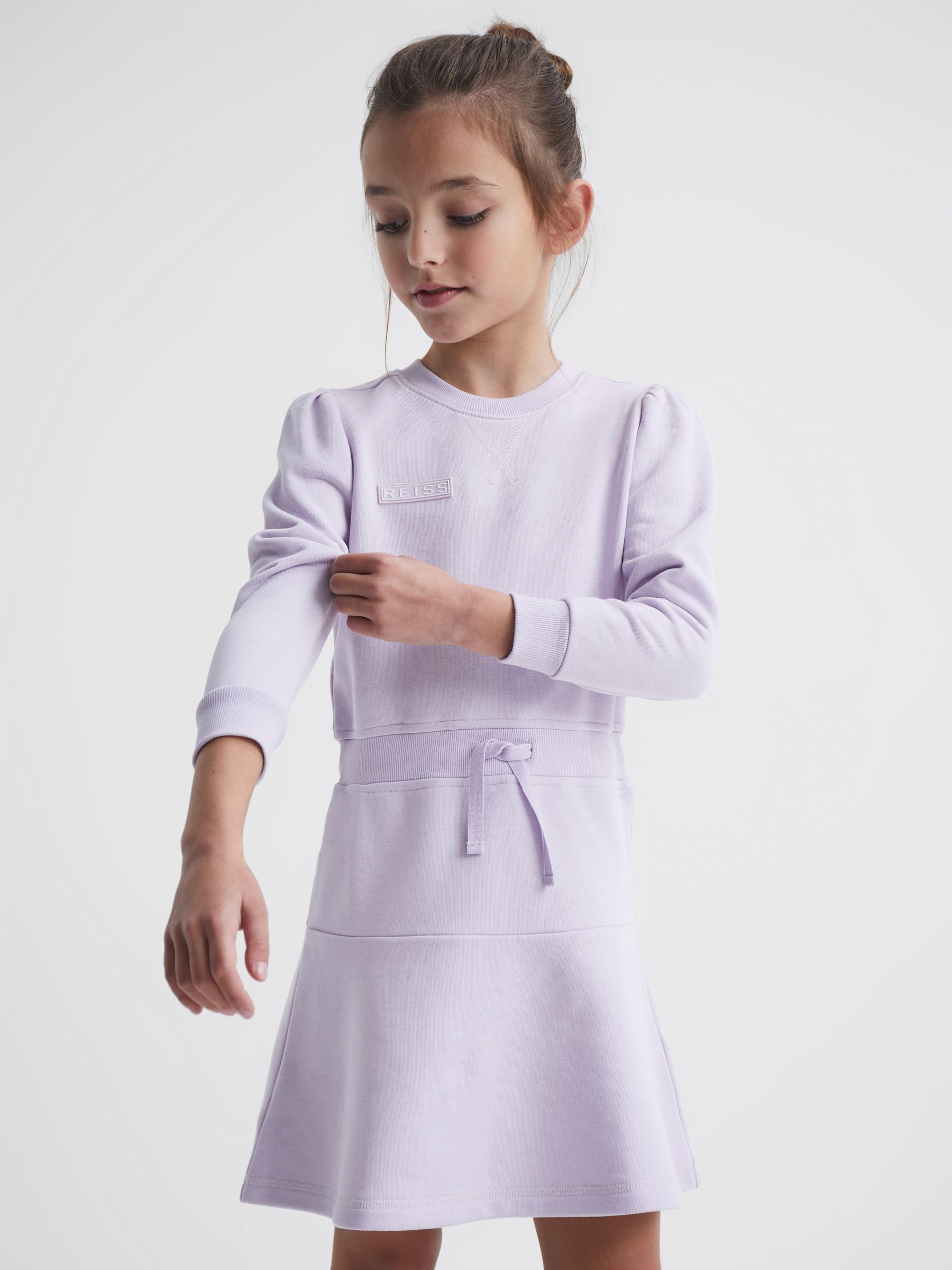 4-9 yrs Relaxed Jersey Dress in Lilac - Image 3 of 7