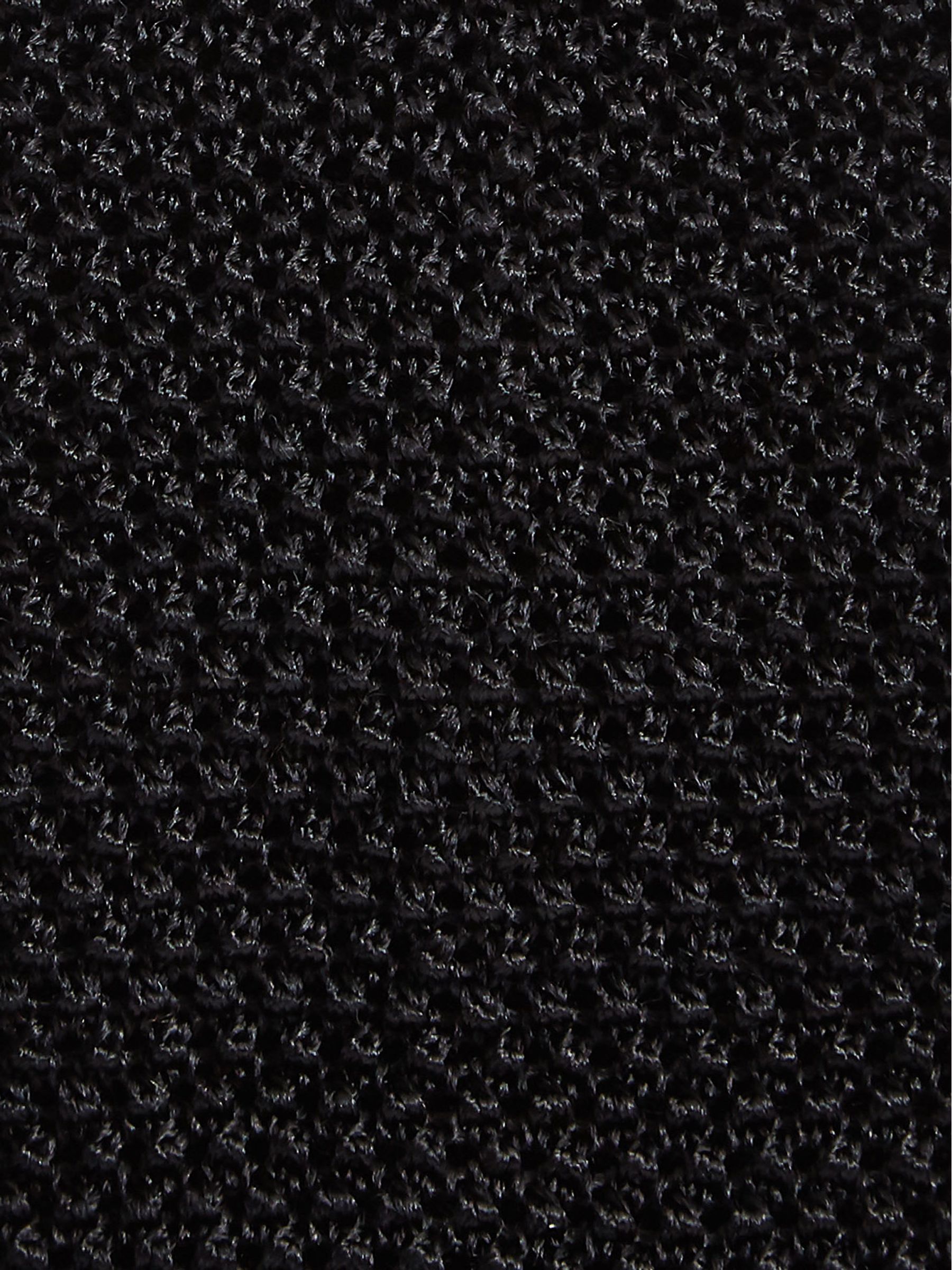 Knitted Silk Tie in Black - Image 4 of 4
