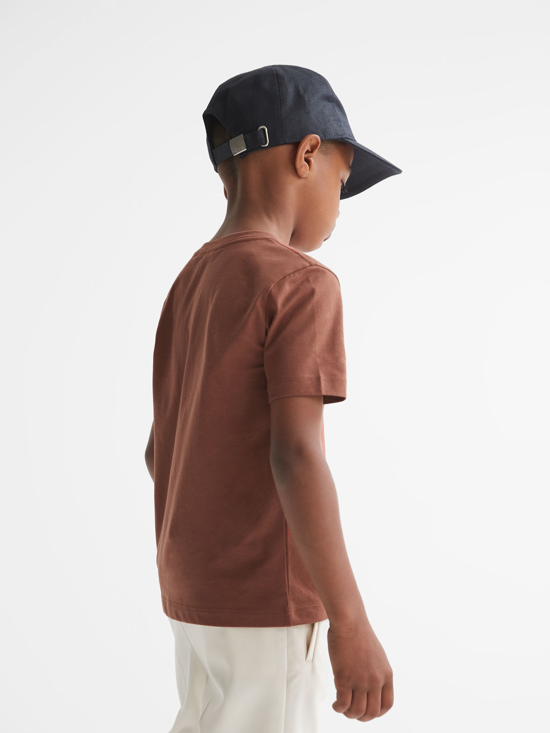 3-9 yrs Crew Neck T-Shirt in Sienna - Image 4 of 6