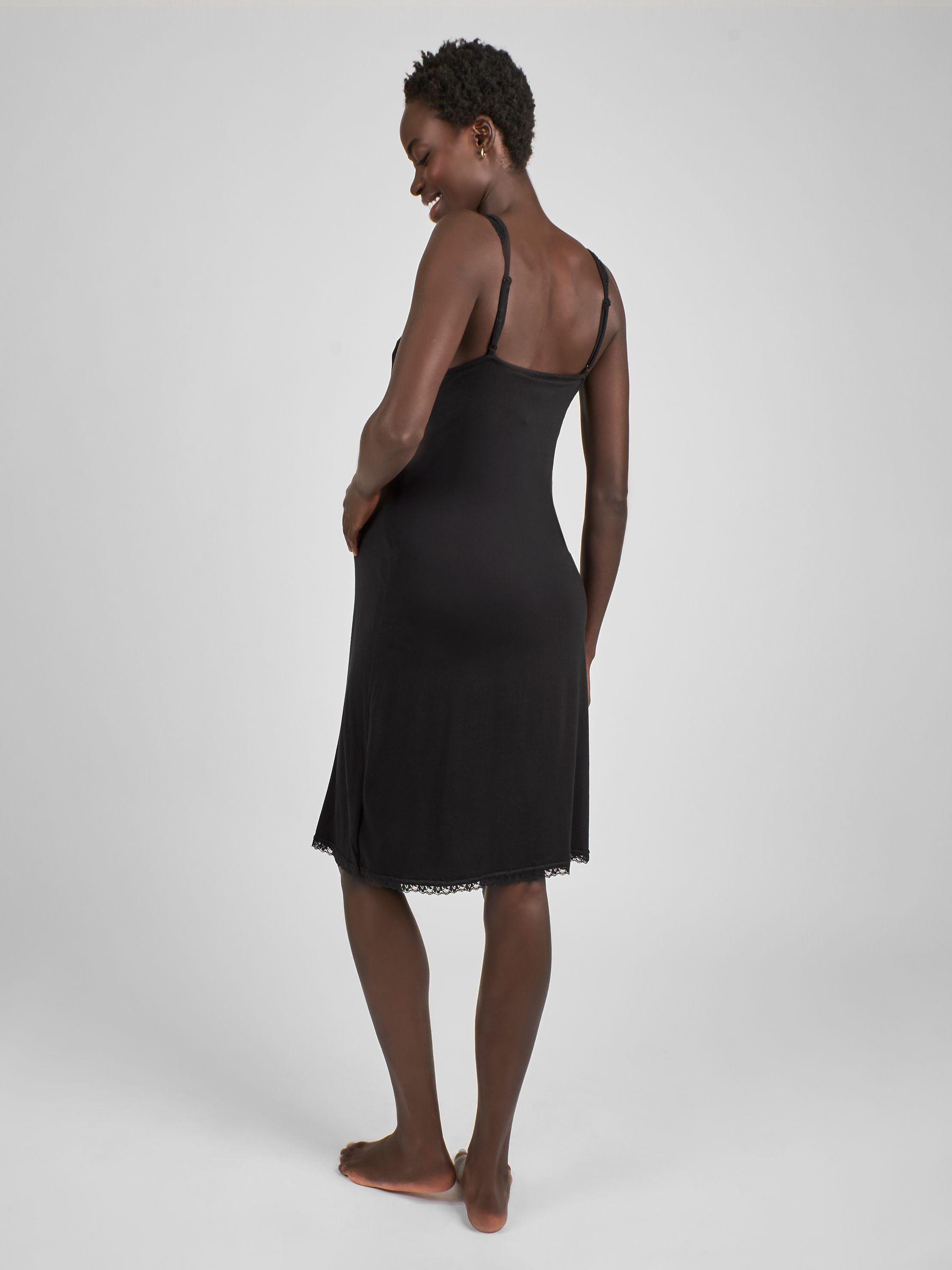 Lace Maternity & Nursing Nightdress in Black - Image 2 of 4