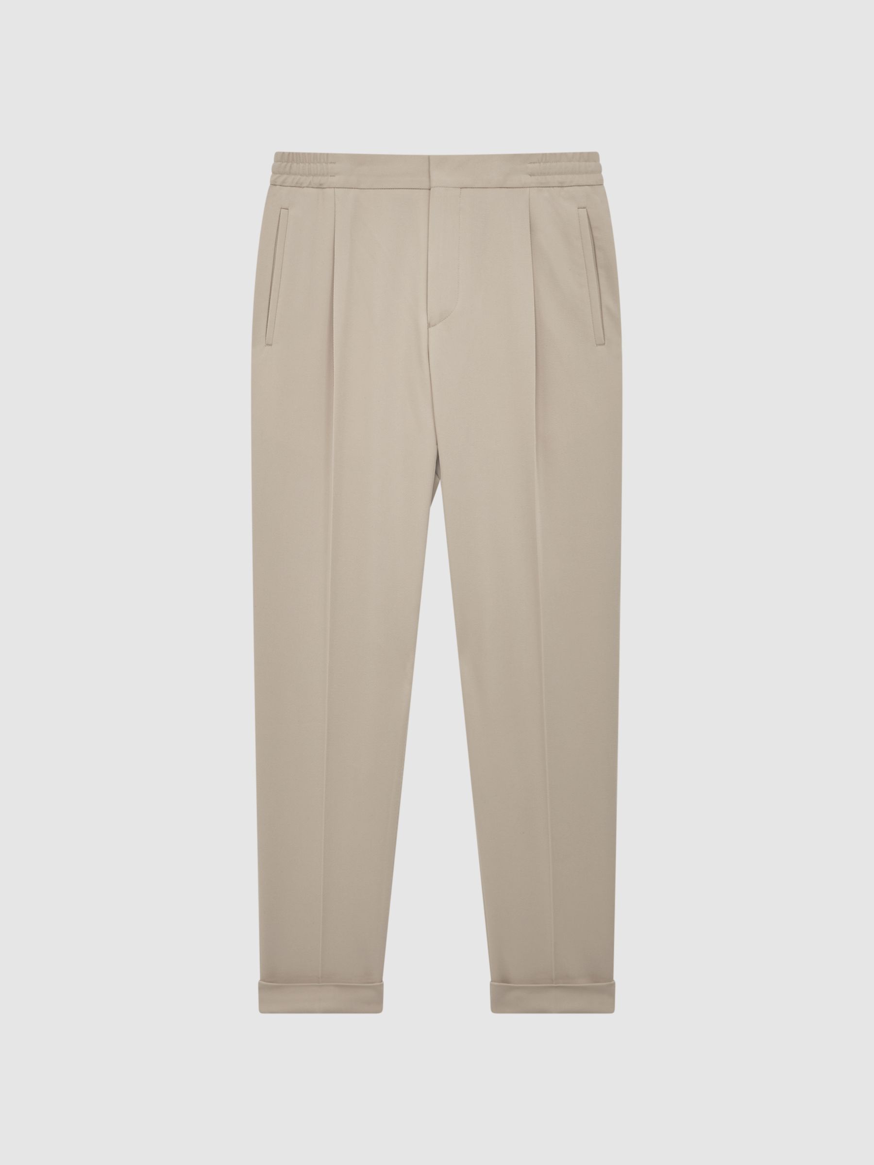Cropped Drawstring Trousers in Stone - Image 2 of 6