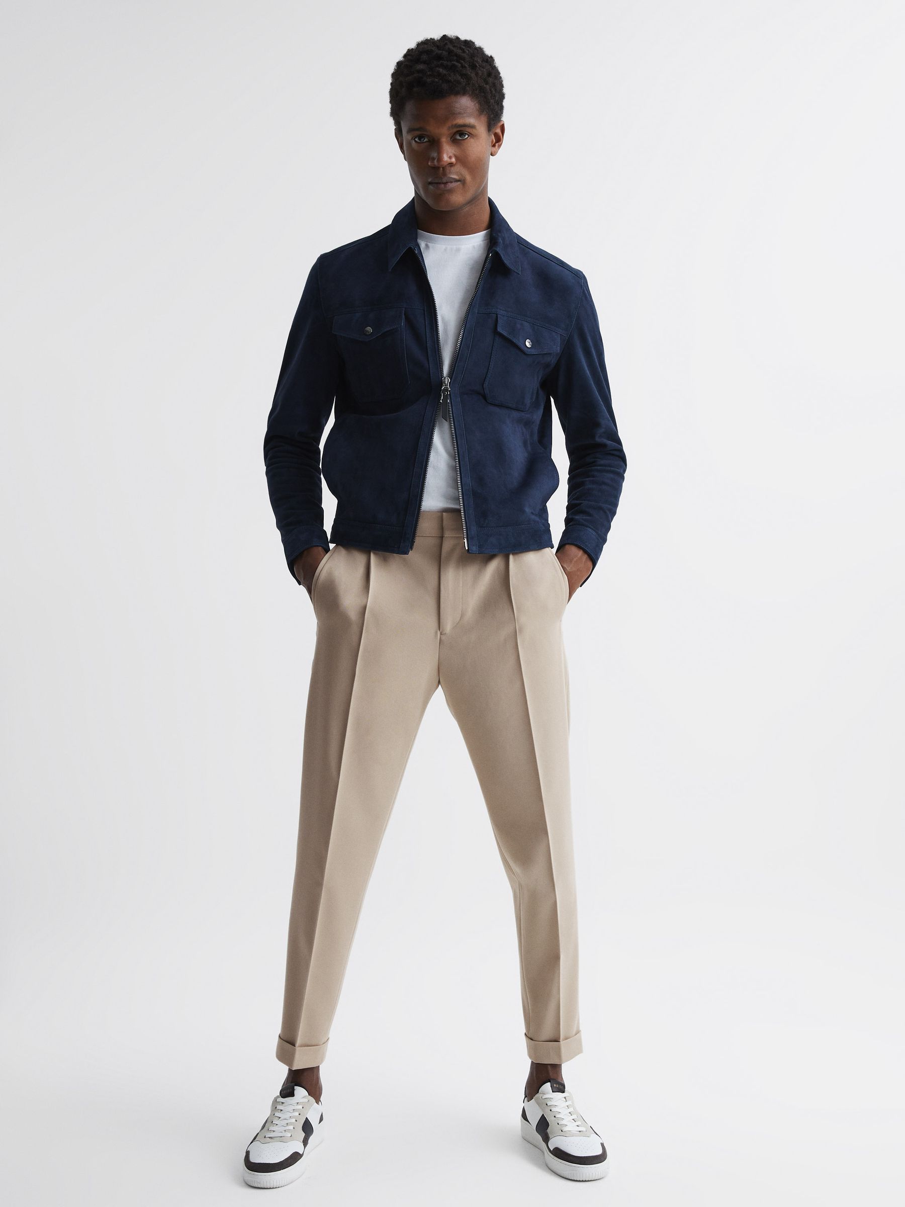 Cropped Drawstring Trousers in Stone - Image 6 of 6