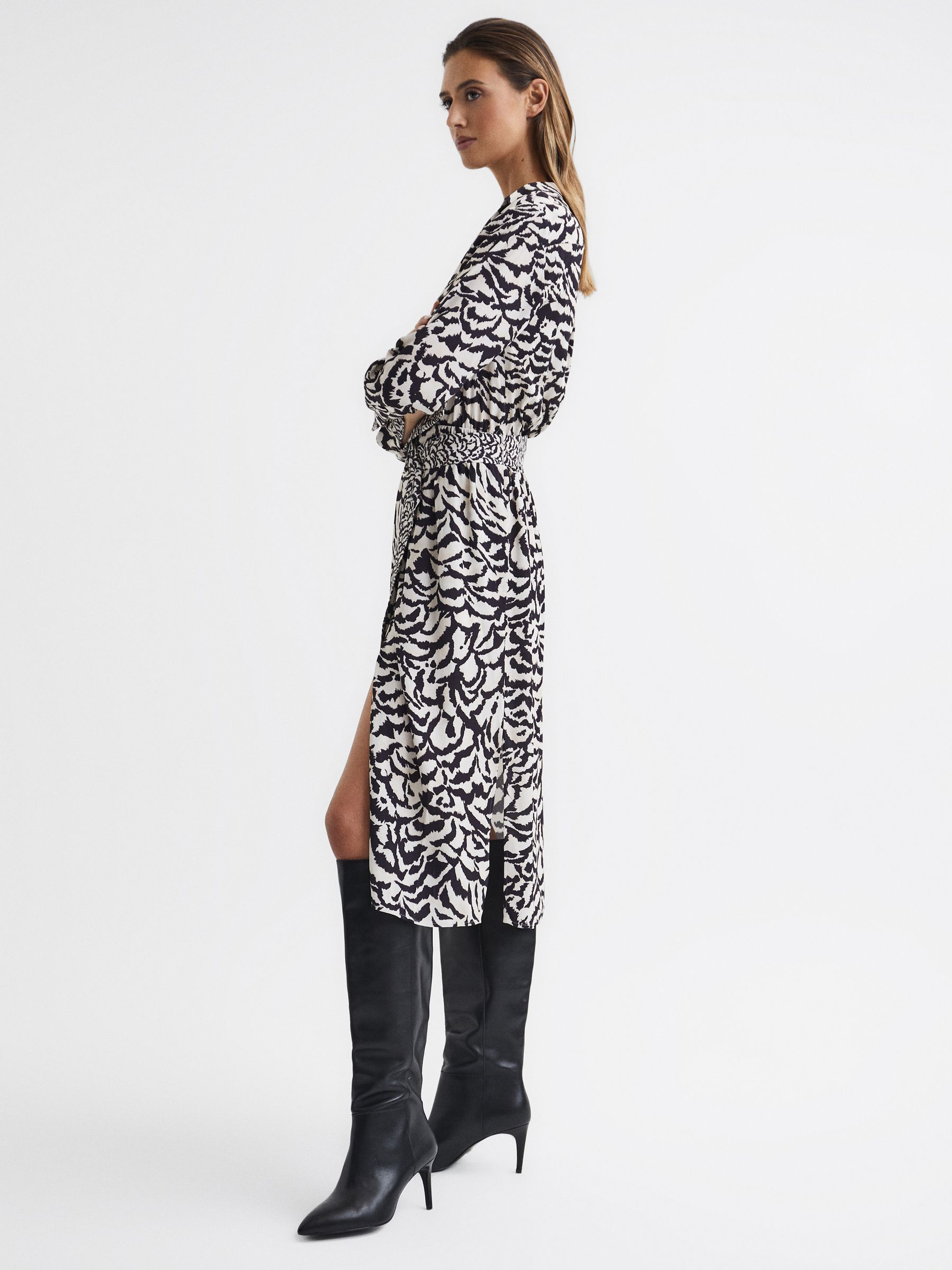 Pull On Knee High Boots in Black - Image 2 of 5