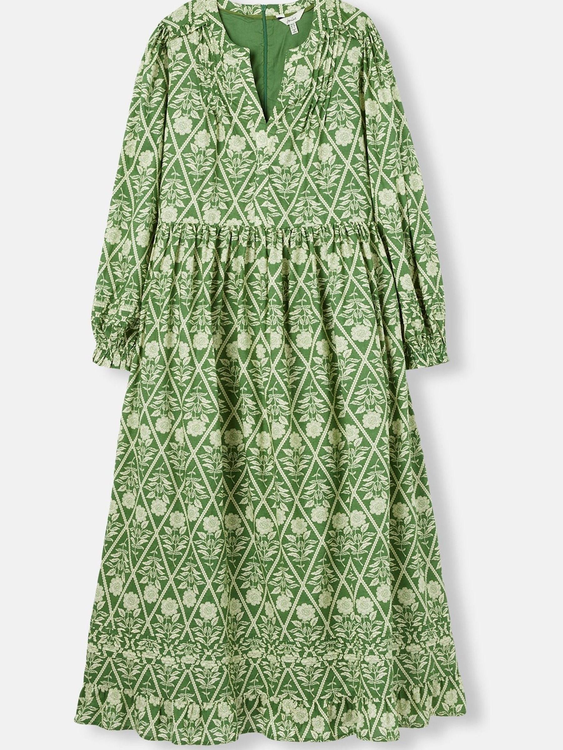 Heather Green Floral Pleated Dress - Image 6 of 6