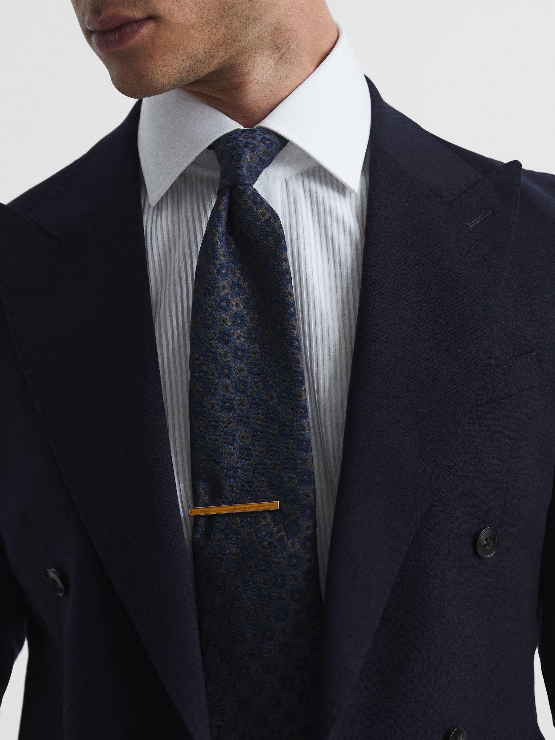 Stone Insert Tie Bar in Rose Gold - Image 2 of 4