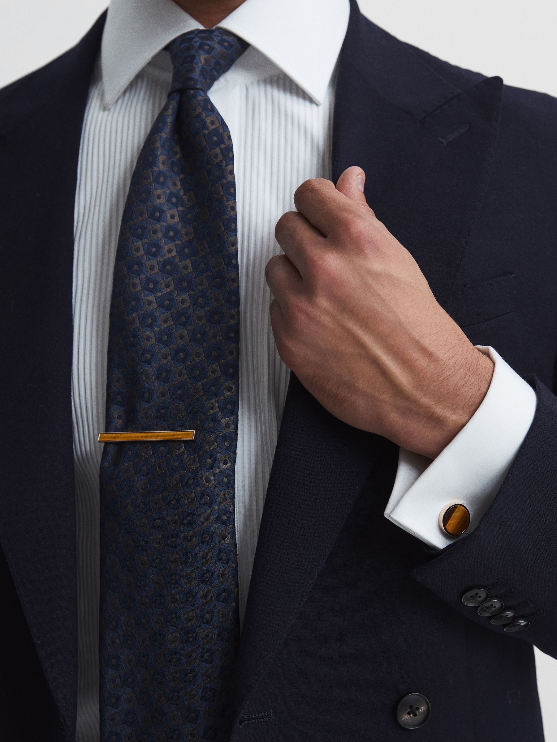 Stone Insert Tie Bar in Rose Gold - Image 4 of 4