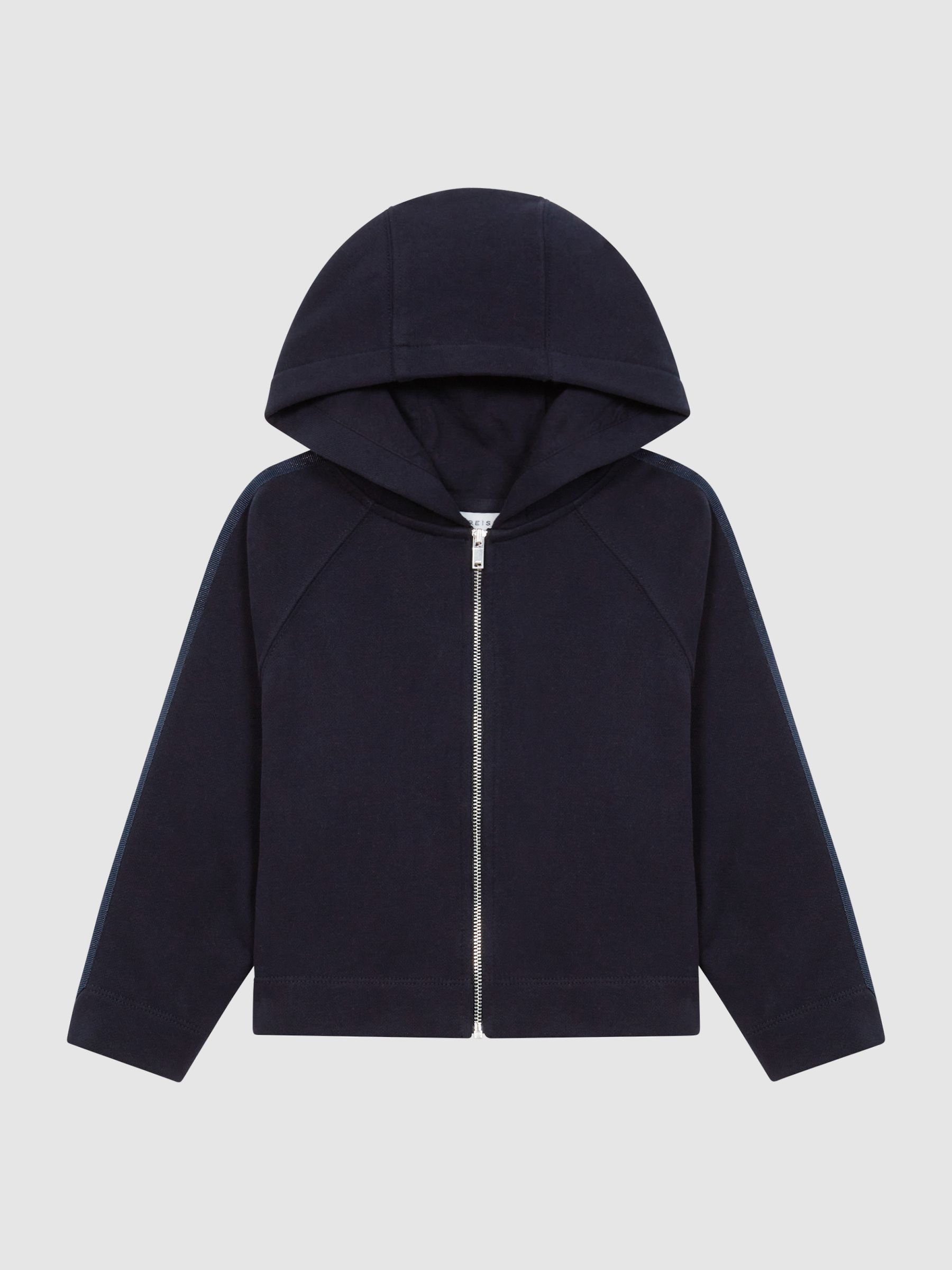 Junior Metallic Trim Hoodie in Navy - Image 2 of 8 Junior Metallic Trim Hoodie in Navy - Image 2 of 8