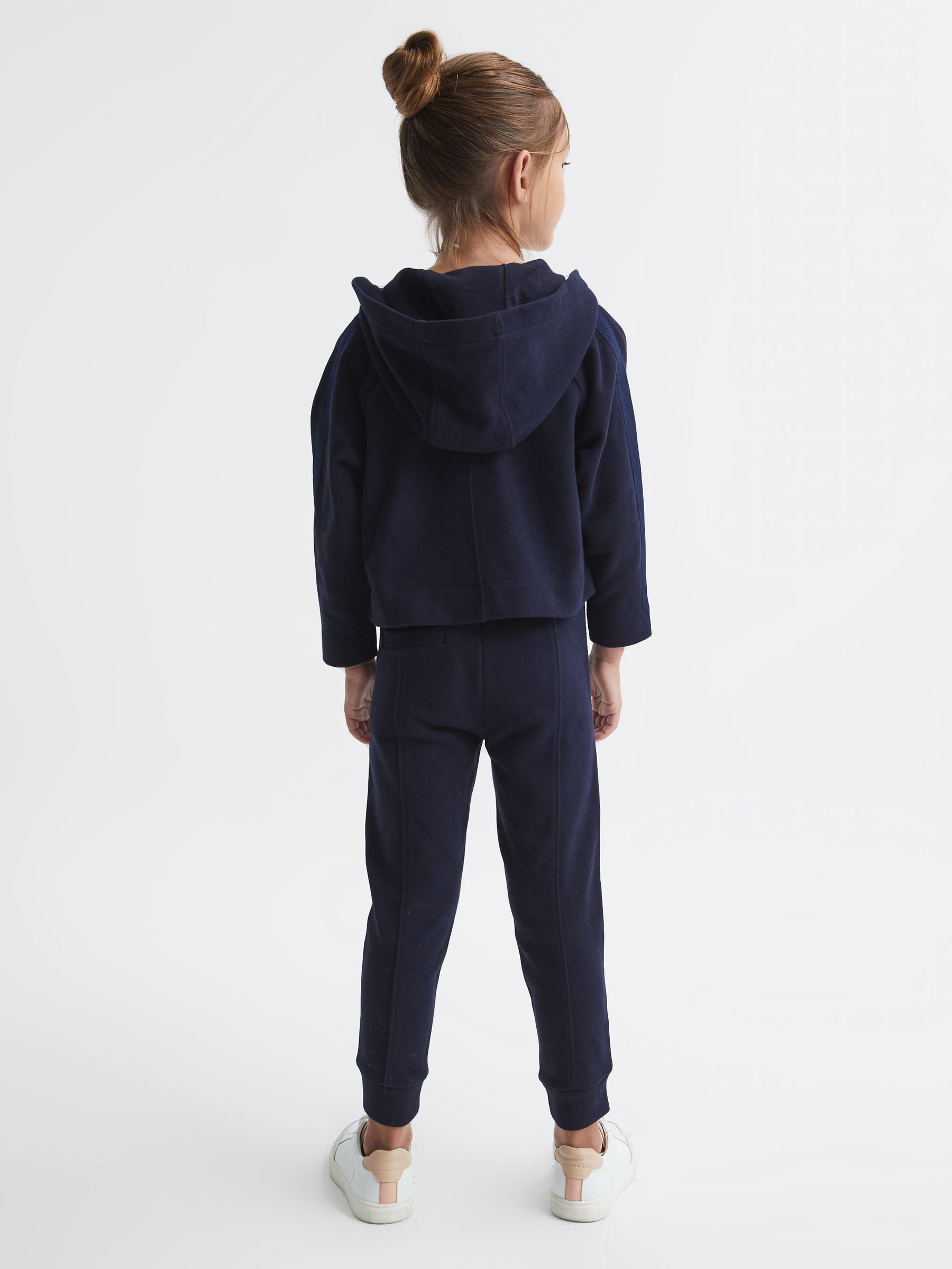 Junior Metallic Trim Hoodie in Navy - Image 5 of 8