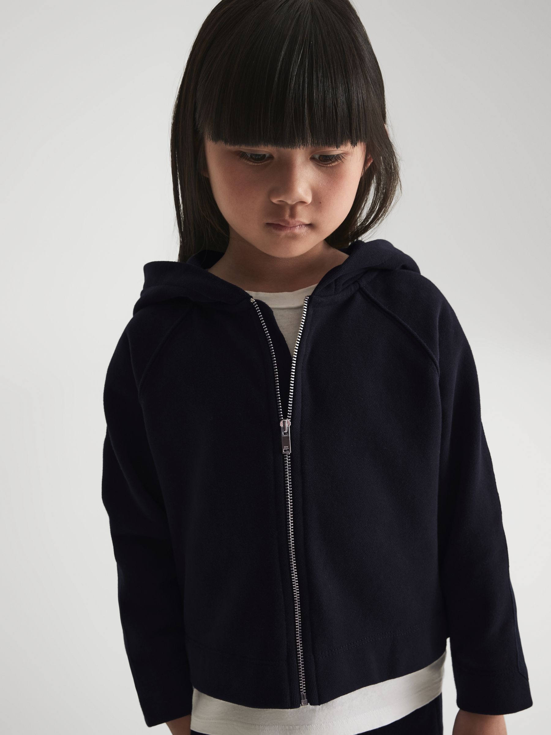 Junior Metallic Trim Hoodie in Navy - Image 8 of 8