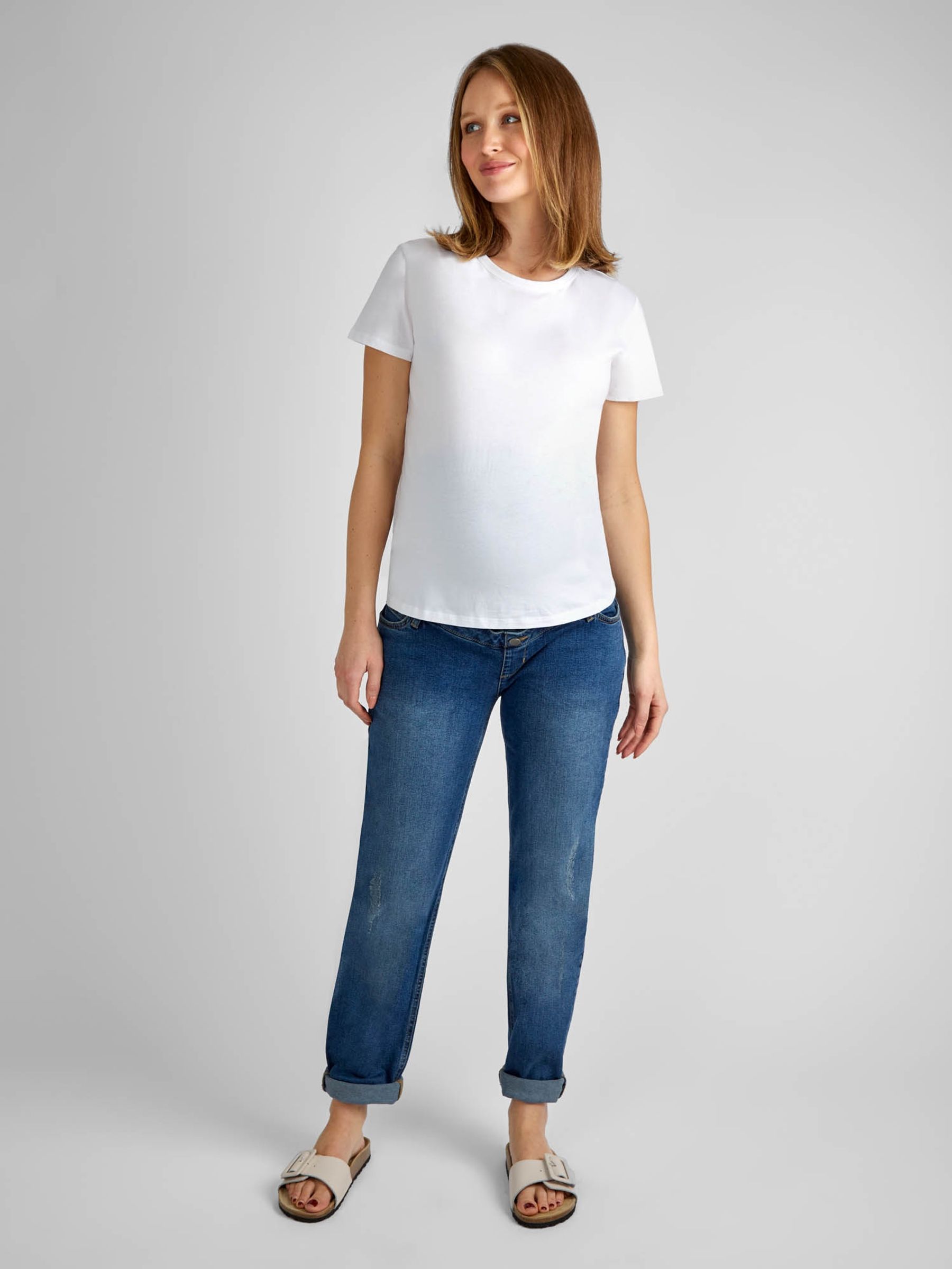 Vintage Wash Slim Boyfriend Maternity Jeans - Image 1 of 6