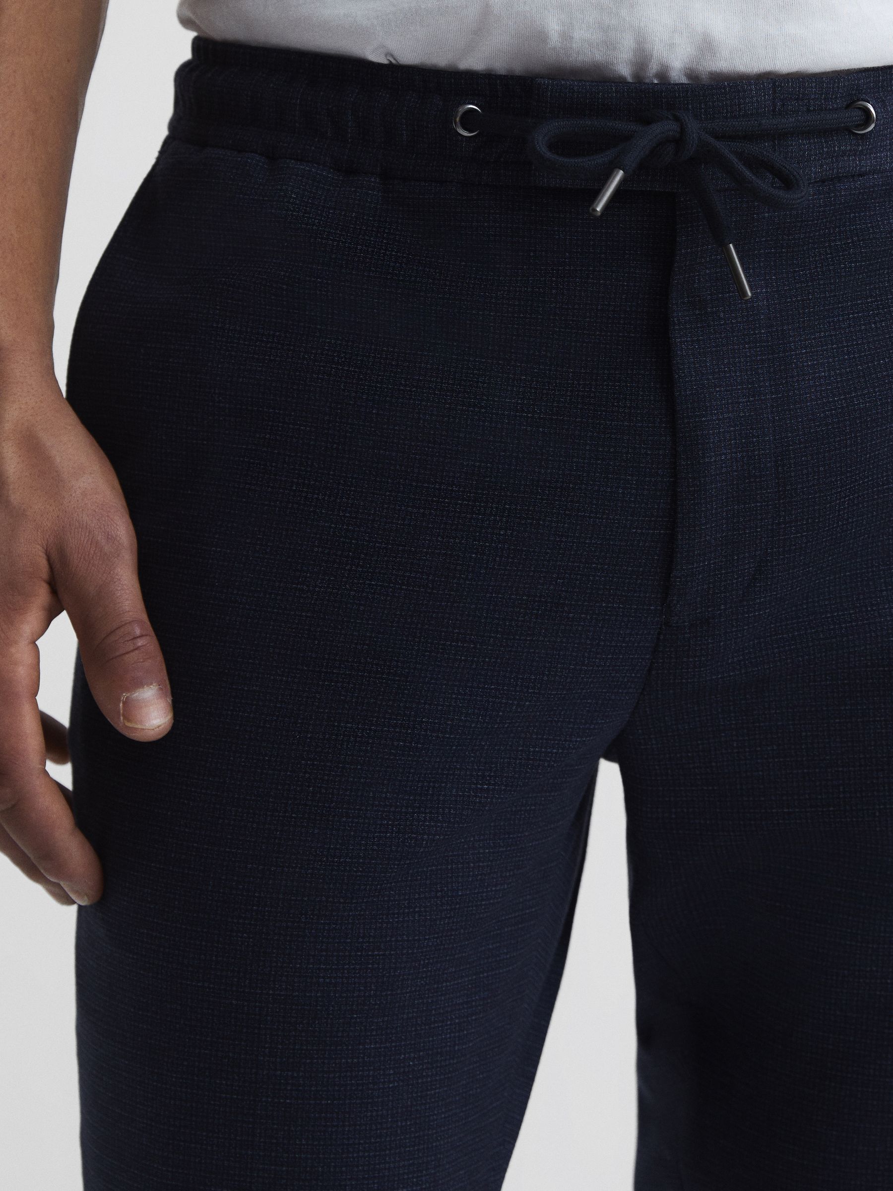Sob Navy Jersey Mixer Slim Fit Trousers - Image 4 of 5