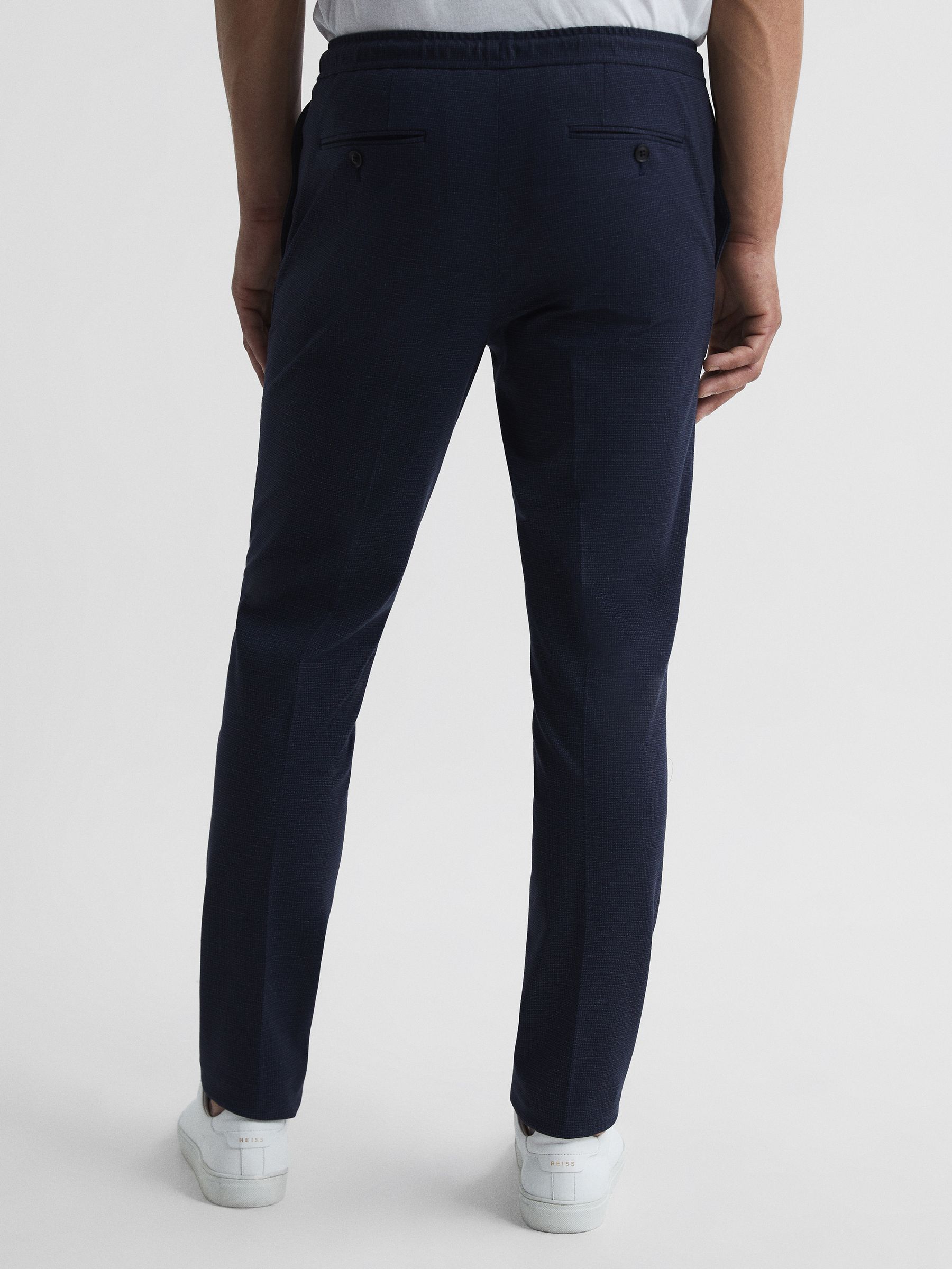 Sob Navy Jersey Mixer Slim Fit Trousers - Image 5 of 5
