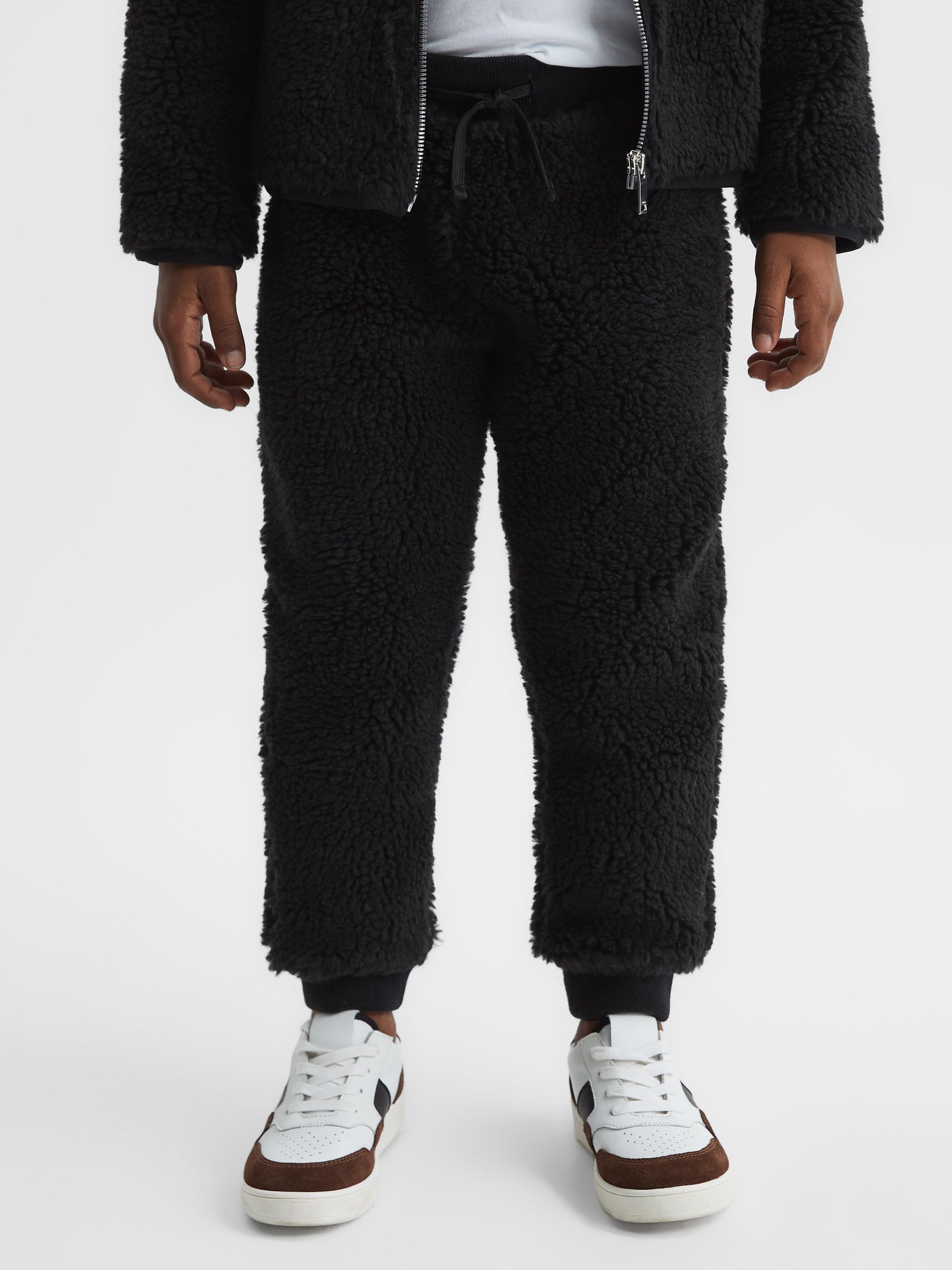 9-12 yrs Fleece Joggers in Black - Image 3 of 6