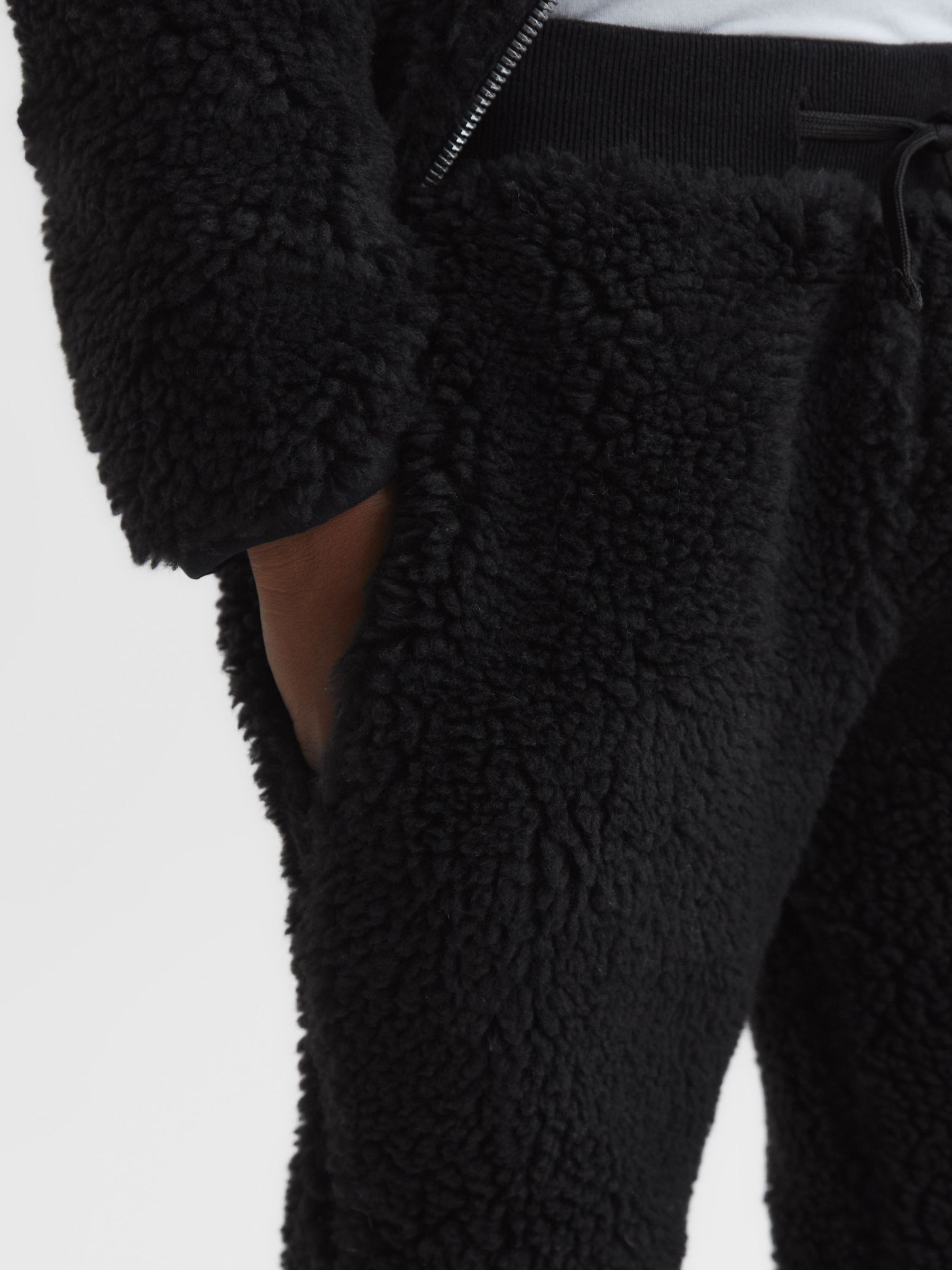 9-12 yrs Fleece Joggers in Black - Image 4 of 6