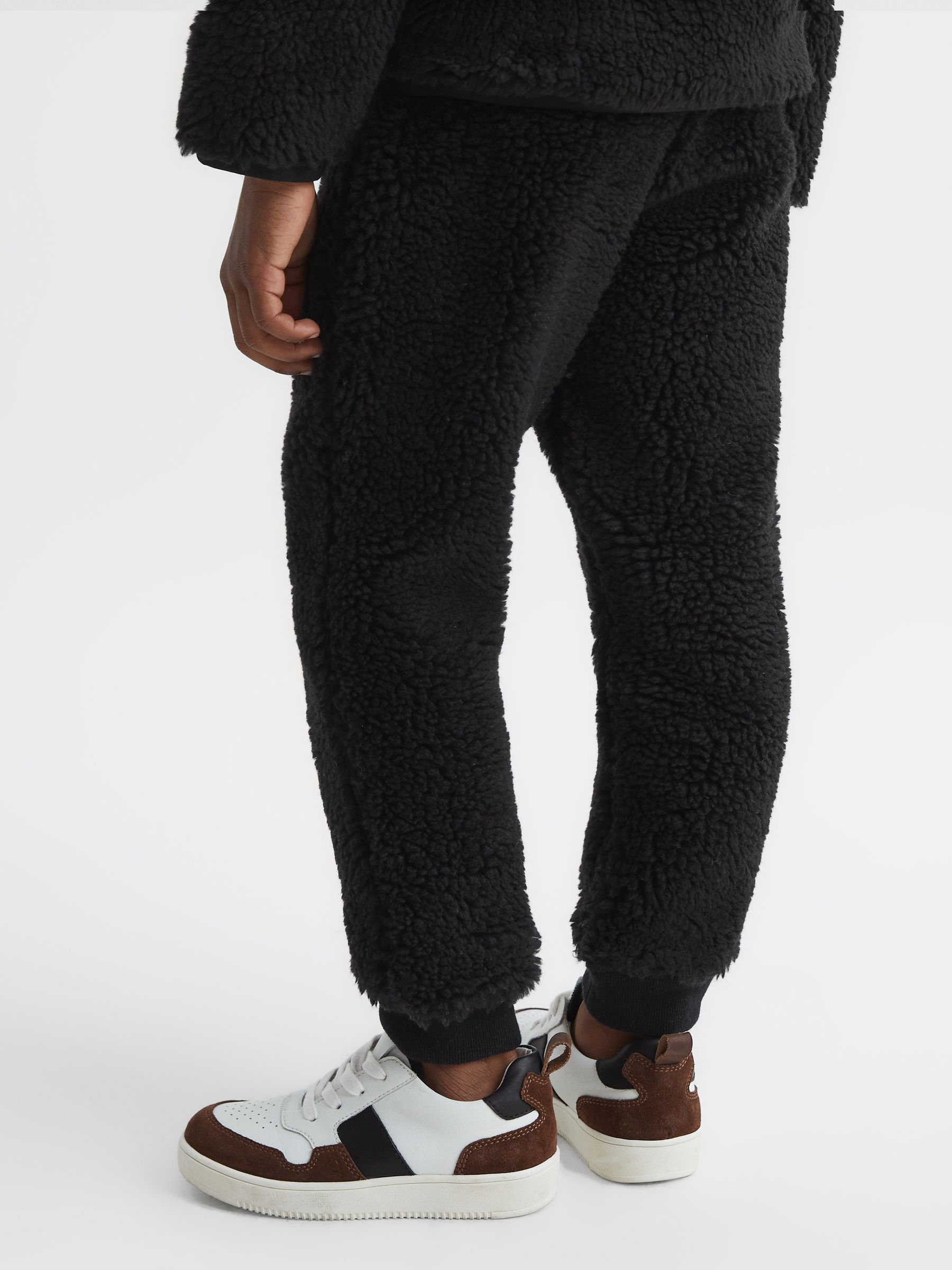 9-12 yrs Fleece Joggers in Black - Image 5 of 6