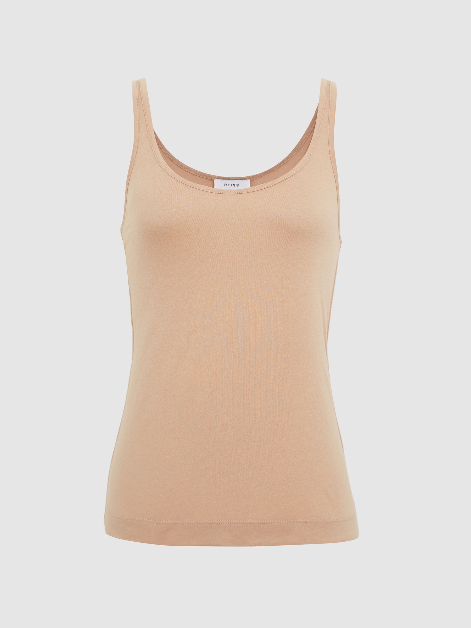 Scoop Neck Second Skin Vest Top in Nude - Image 2 of 7