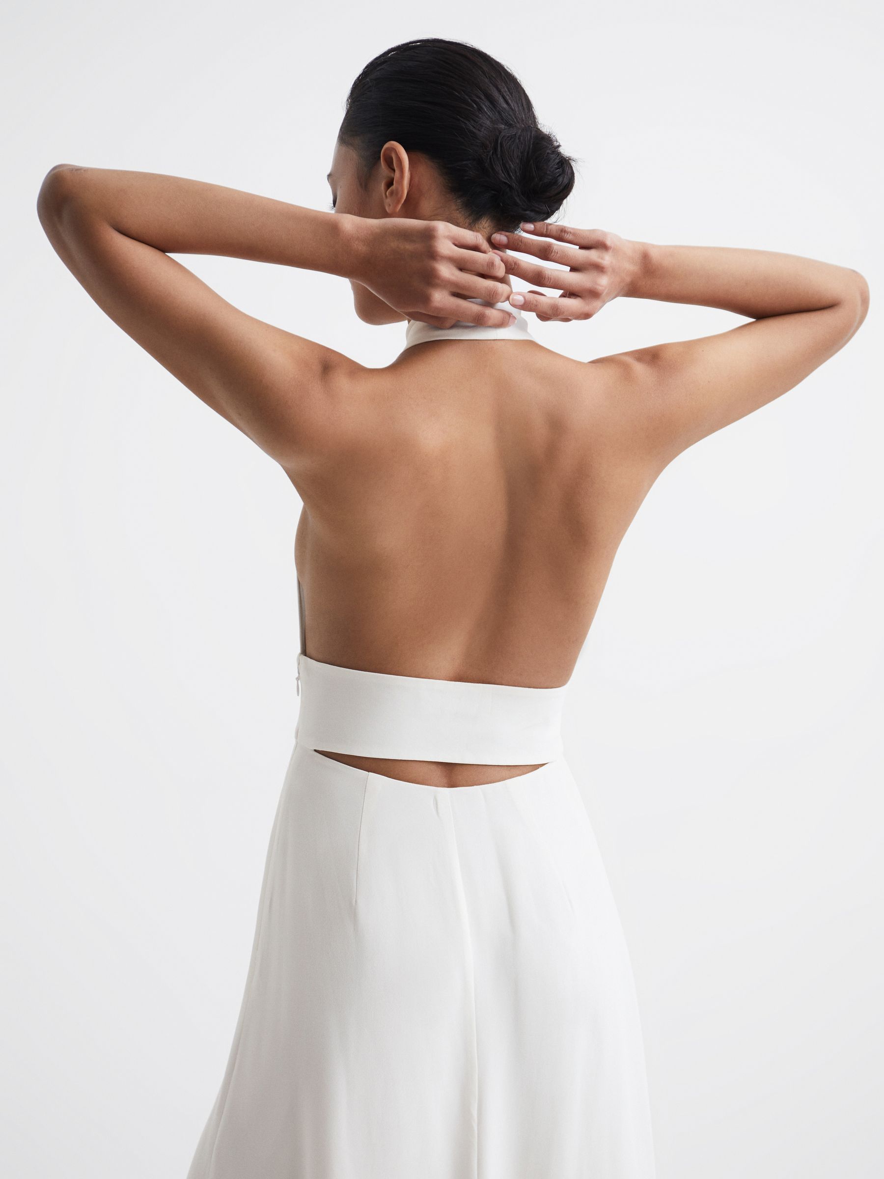 Maxi Dress With Cape in White - Image 4 of 8