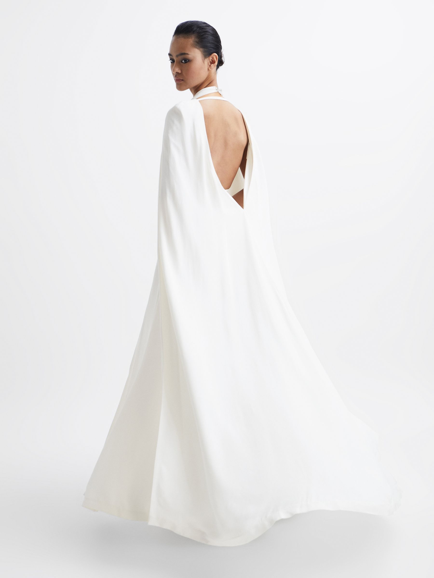 Maxi Dress With Cape in White - Image 8 of 8
