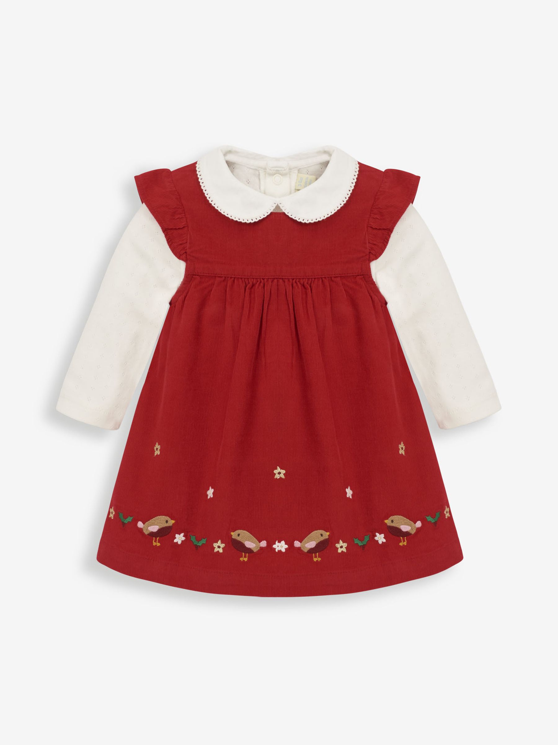 2-Piece Robin Baby Dress & Body Set in Red - Image 1 of 3