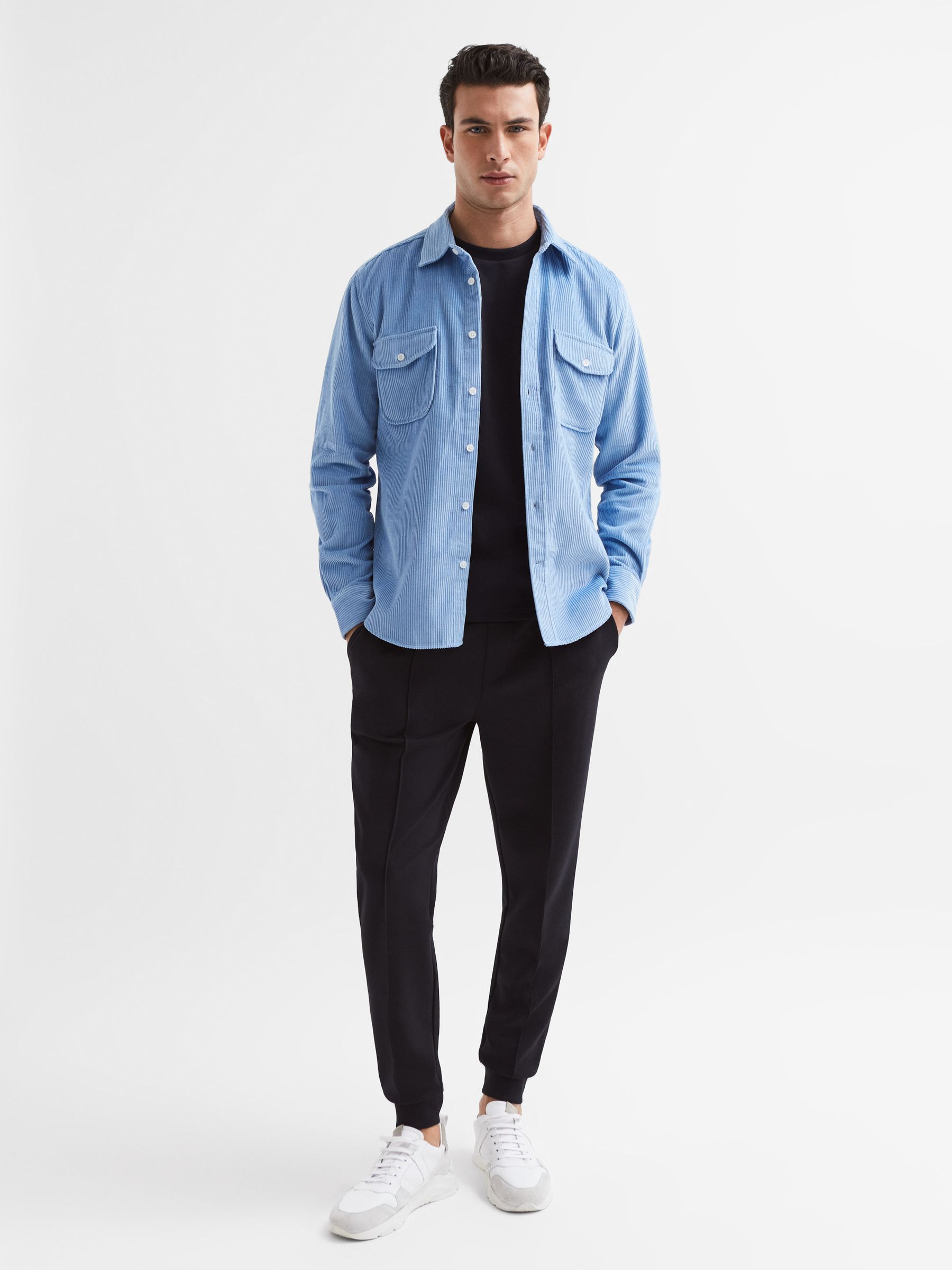 Interlock Jersey Crew Neck T-Shirt in Navy - Image 6 of 6