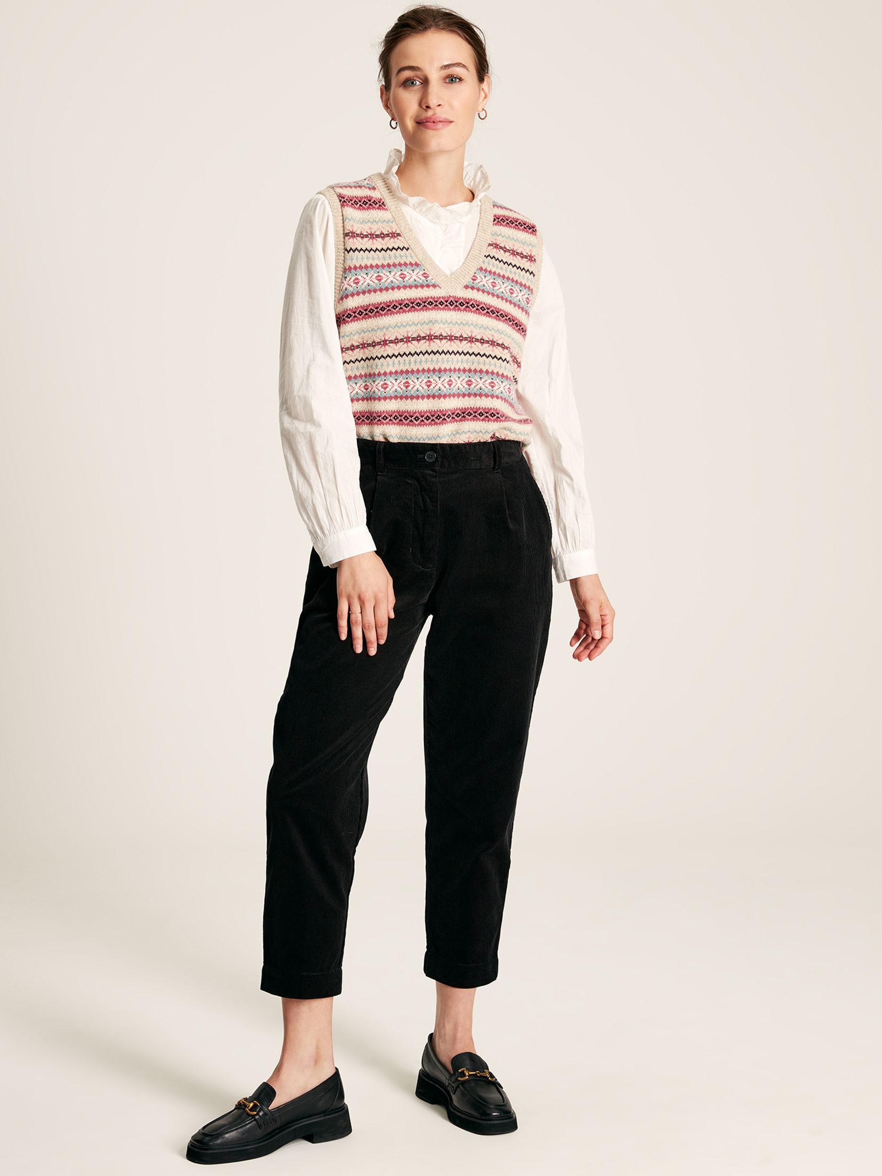 Calla Black Cord Tapered Leg Trousers - Image 3 of 6
