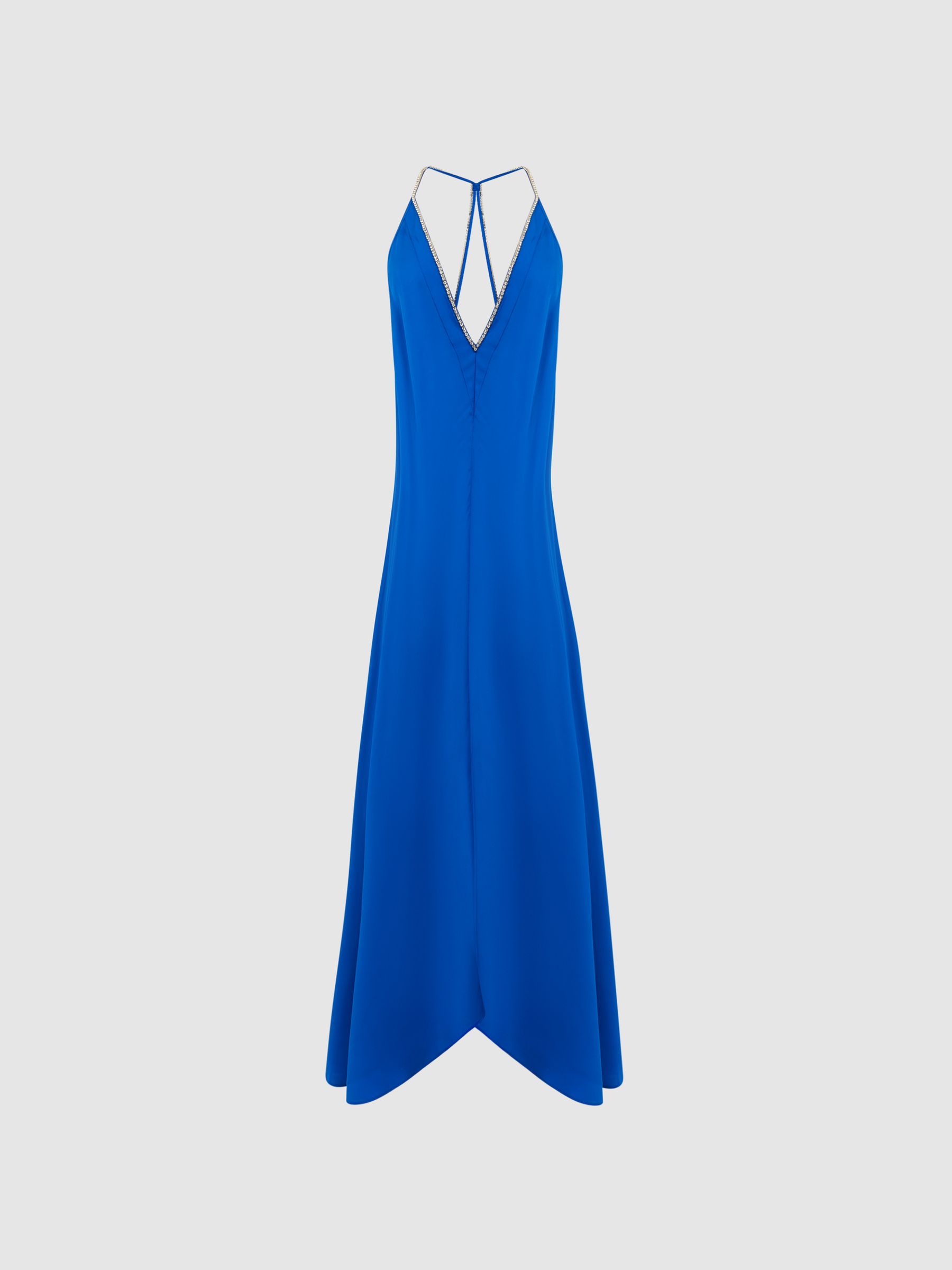 Embellished Strap Midi Dress in Cobalt Blue - Image 2 of 7