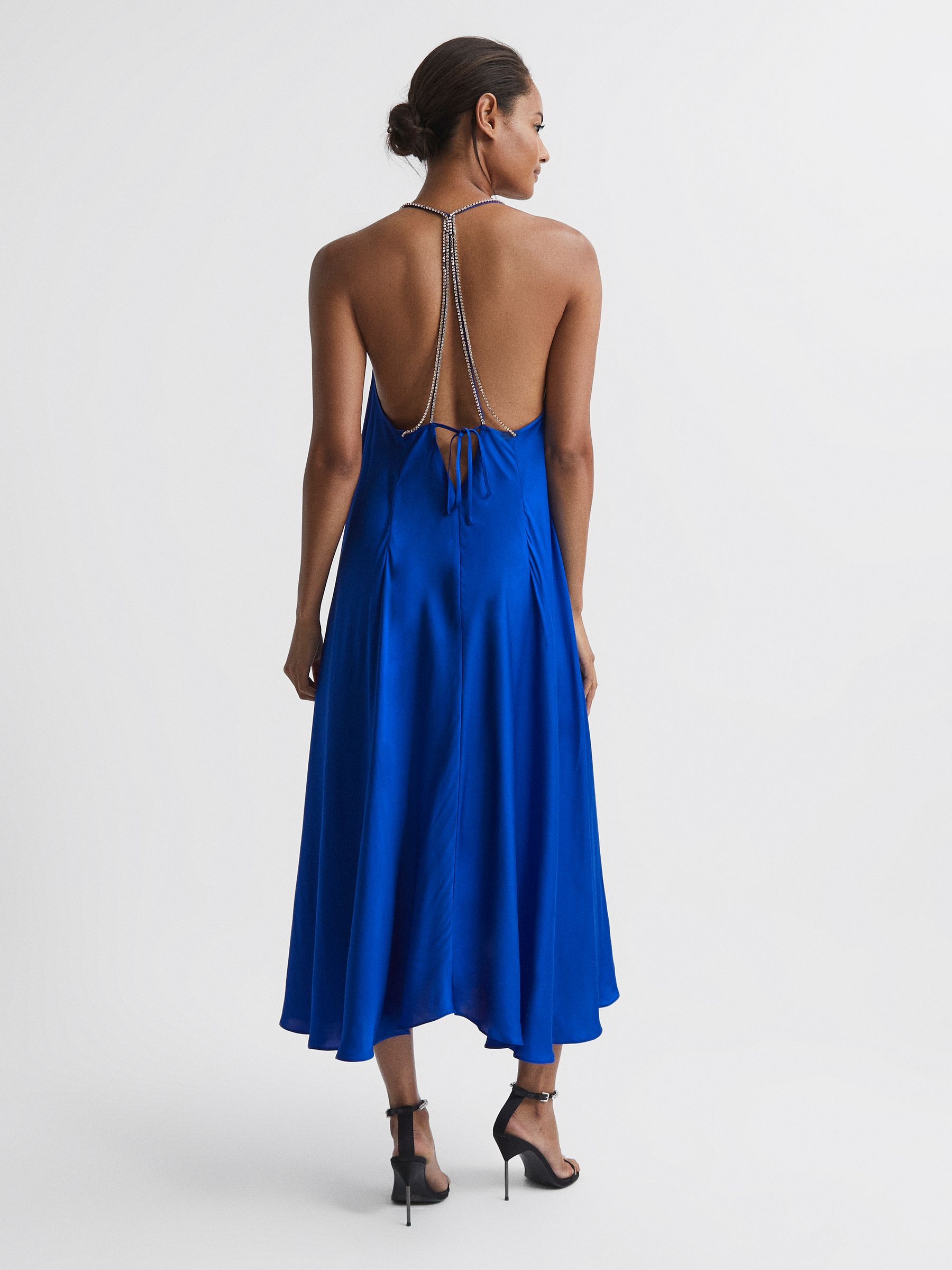 Embellished Strap Midi Dress in Cobalt Blue - Image 5 of 7