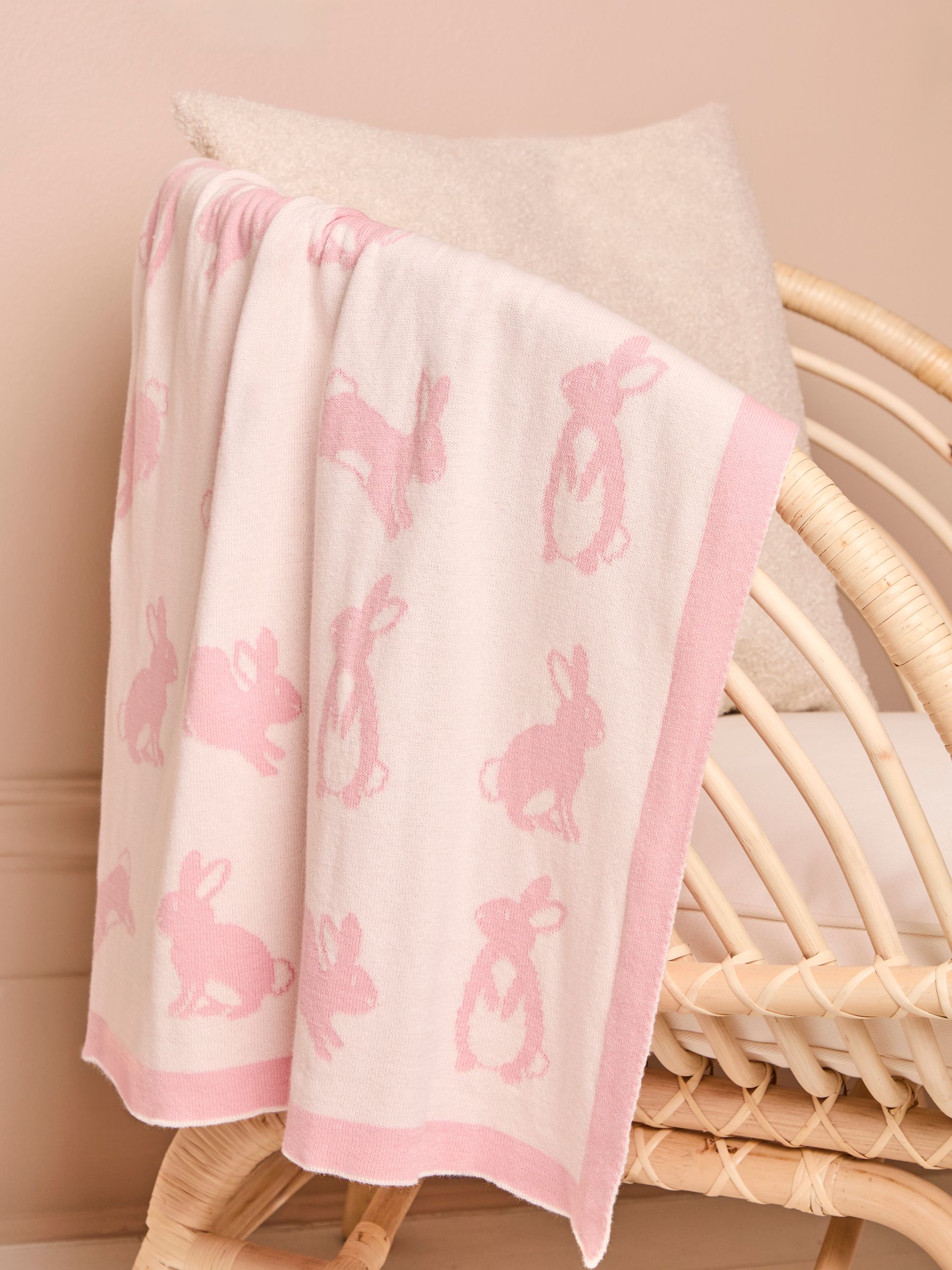 Pink Bunny Knit Shawl - Image 2 of 4