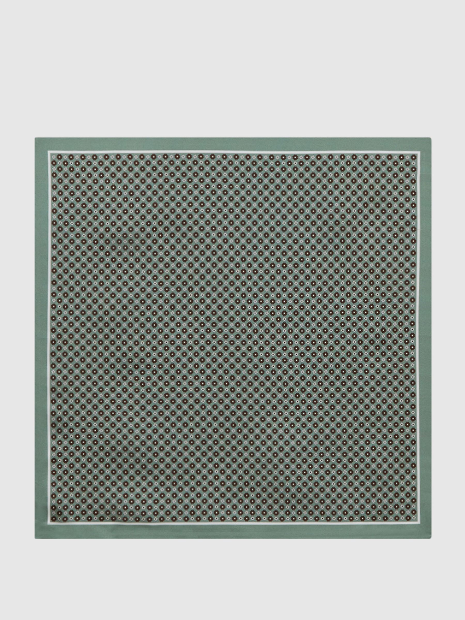 Silk Pocket Square in Light Green - Image 4 of 5