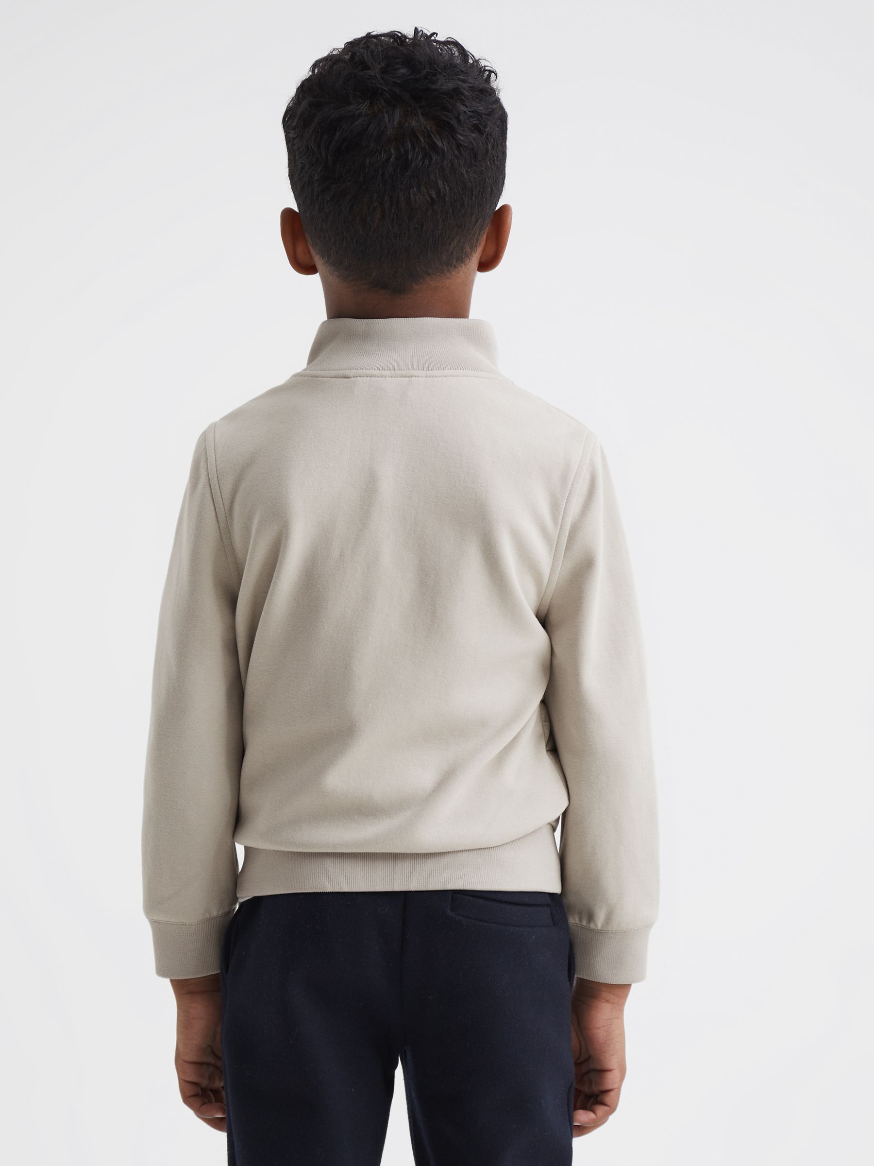 3-9 yrs Funnel Neck Quilted Hybrid Jacket in Stone - Image 5 of 6