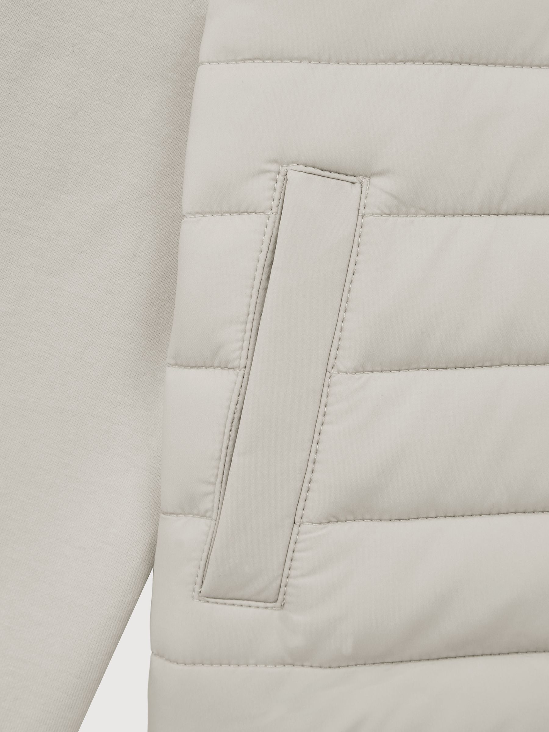 3-9 yrs Funnel Neck Quilted Hybrid Jacket in Stone - Image 6 of 6