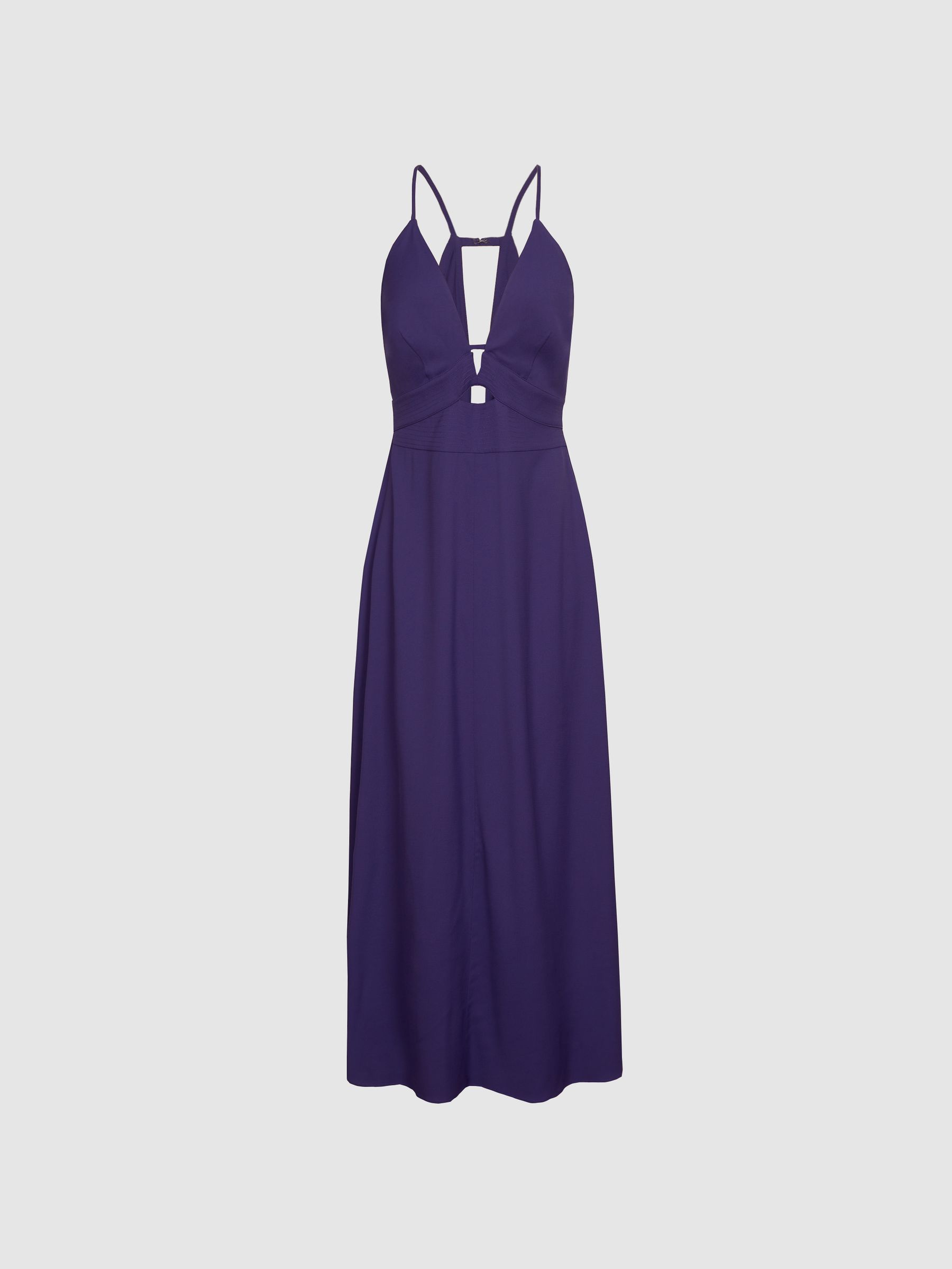 Plunge Bodycon Midi Dress in Purple - Image 2 of 6 Plunge Bodycon Midi Dress in Purple - Image 2 of 6