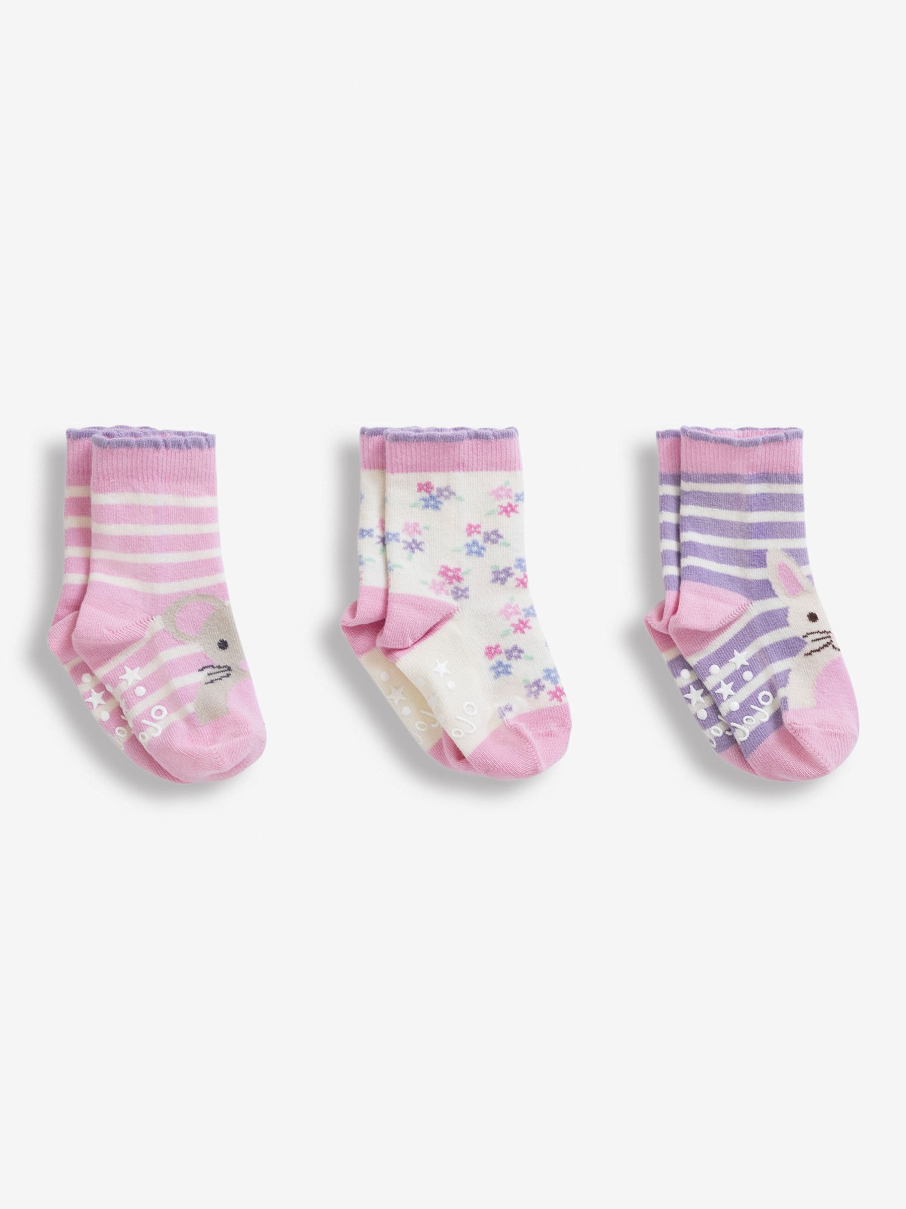 Pink Girls' 3-Pack Bunny Socks - Image 2 of 2