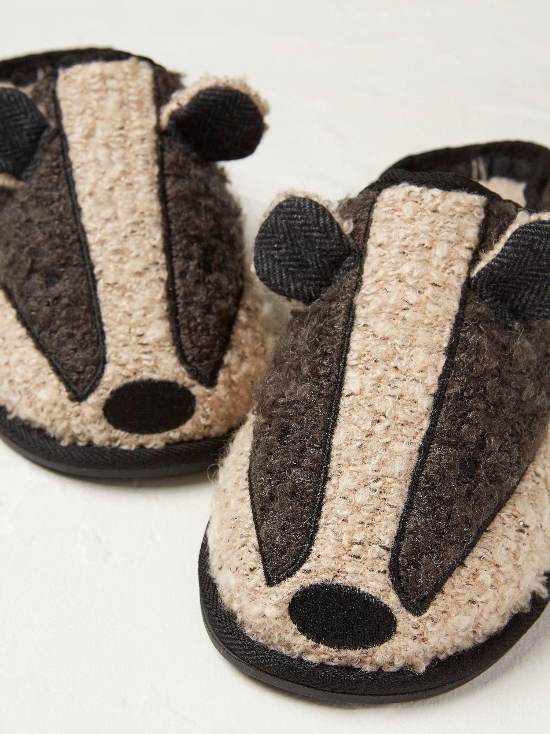 Grey Boris Badger Slippers - Image 4 of 4