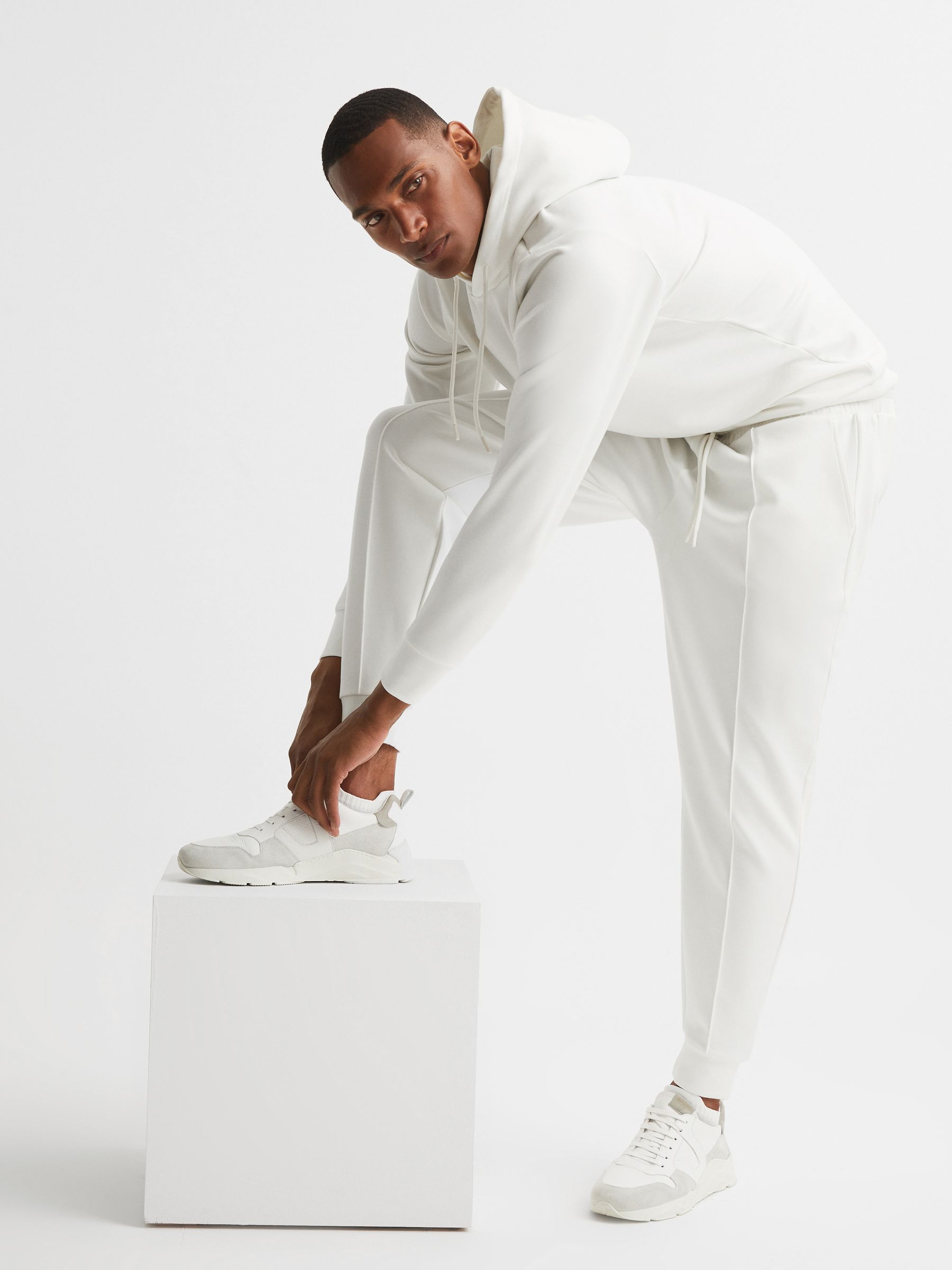 Castore Bonded Joggers in White - Image 4 of 6