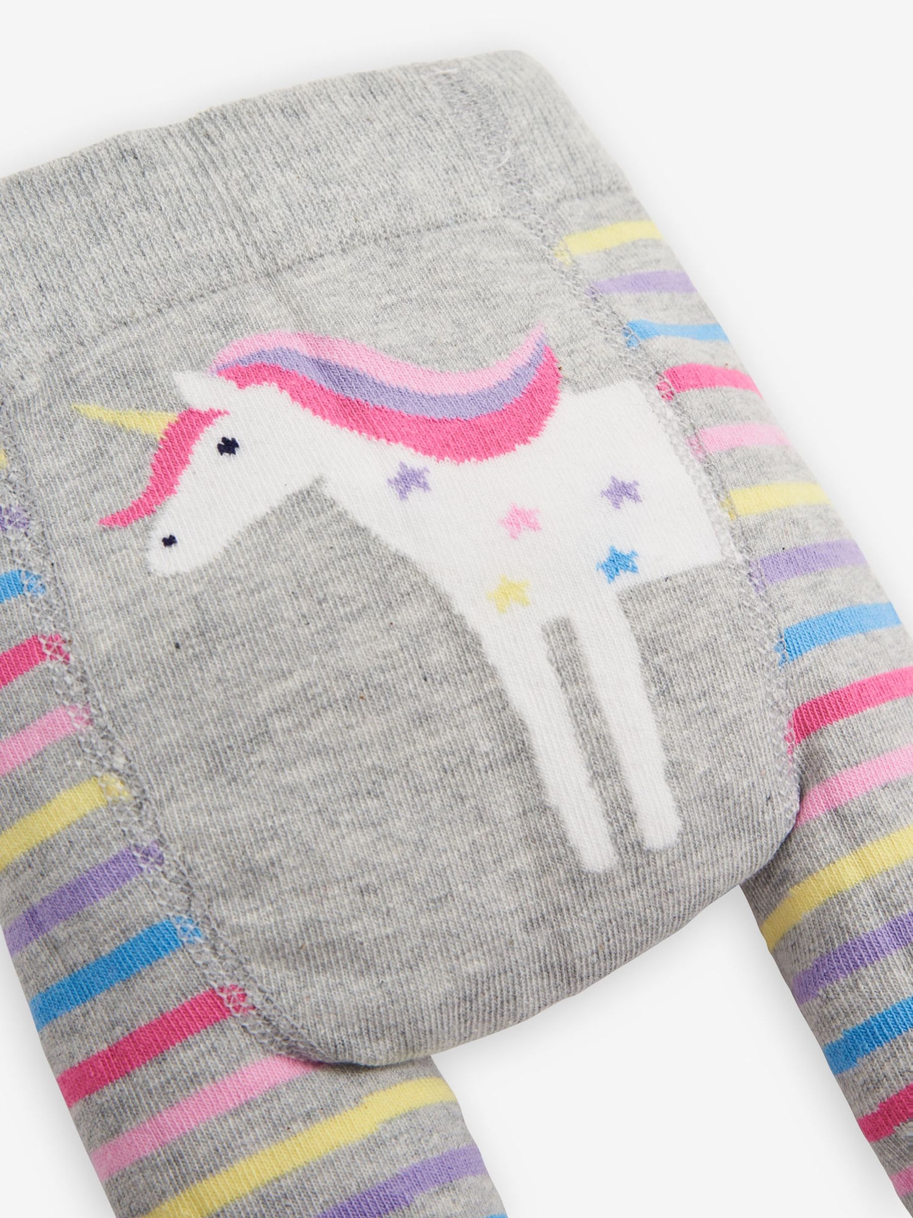 Marl Grey Unicorn Unicorn Stripe Baby Leggings - Image 3 of 3