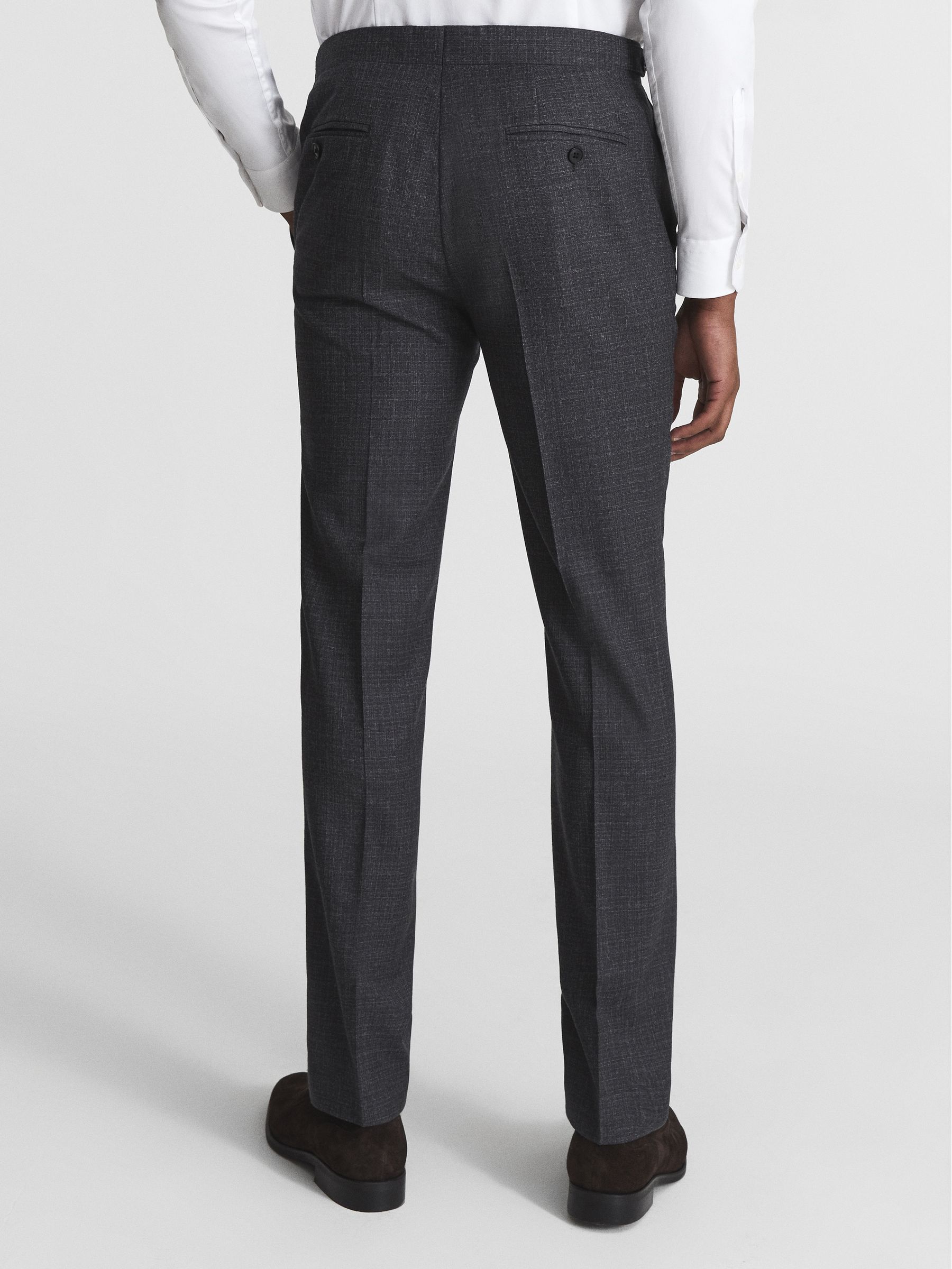 Textured Slim Fit Trousers in Charcoal - Image 5 of 5
