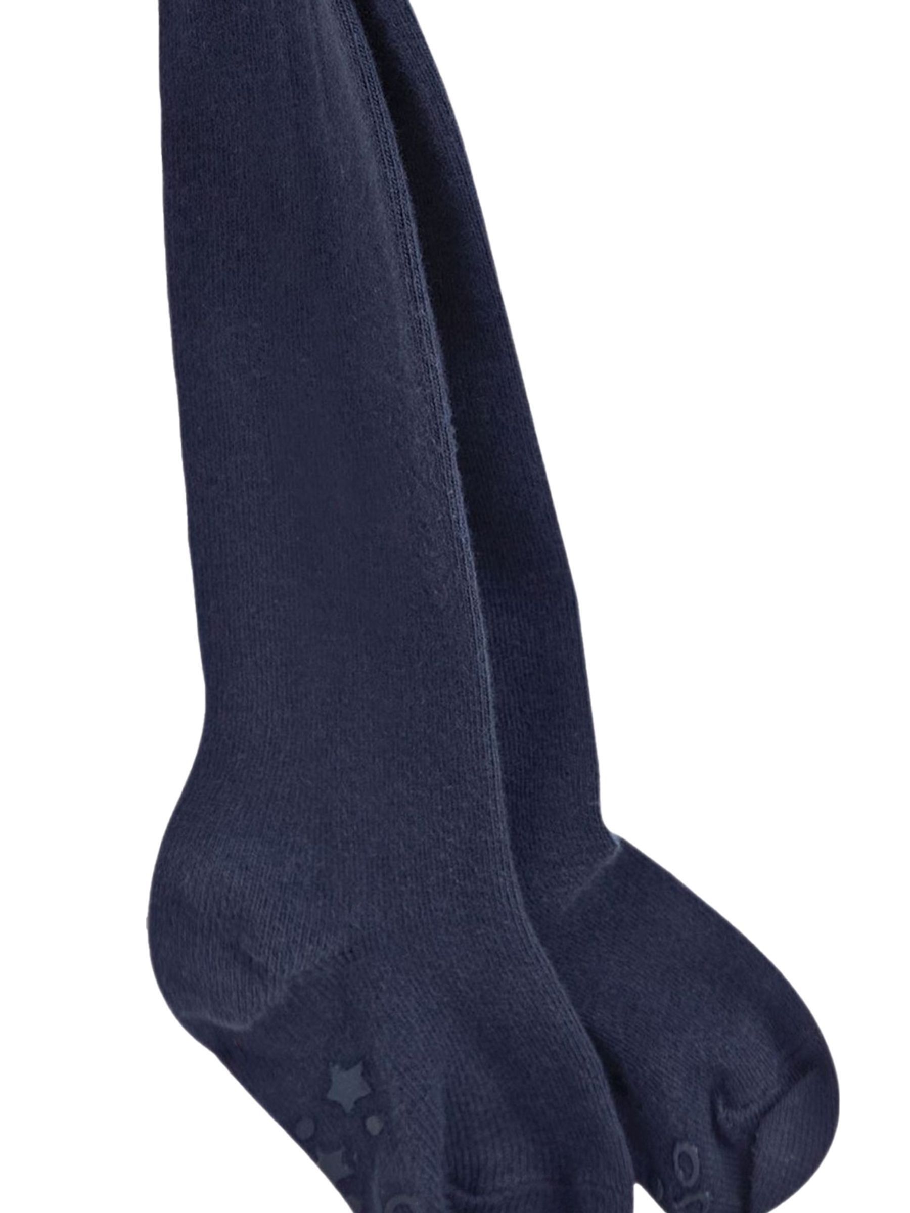 Navy Blue Cotton Rich Plain Tights - Image 2 of 3