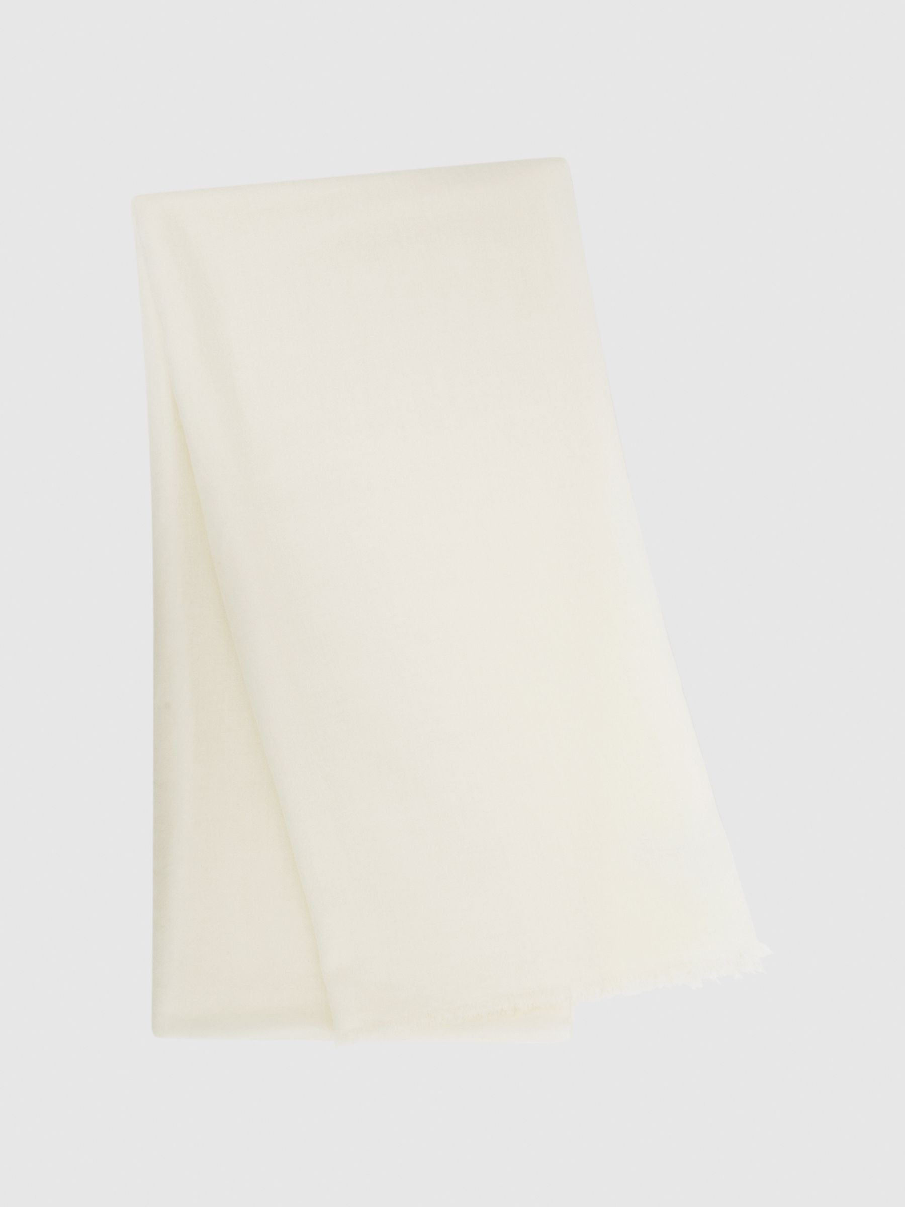 Wool-Cashmere Lightweight Scarf in Off White - Image 1 of 4