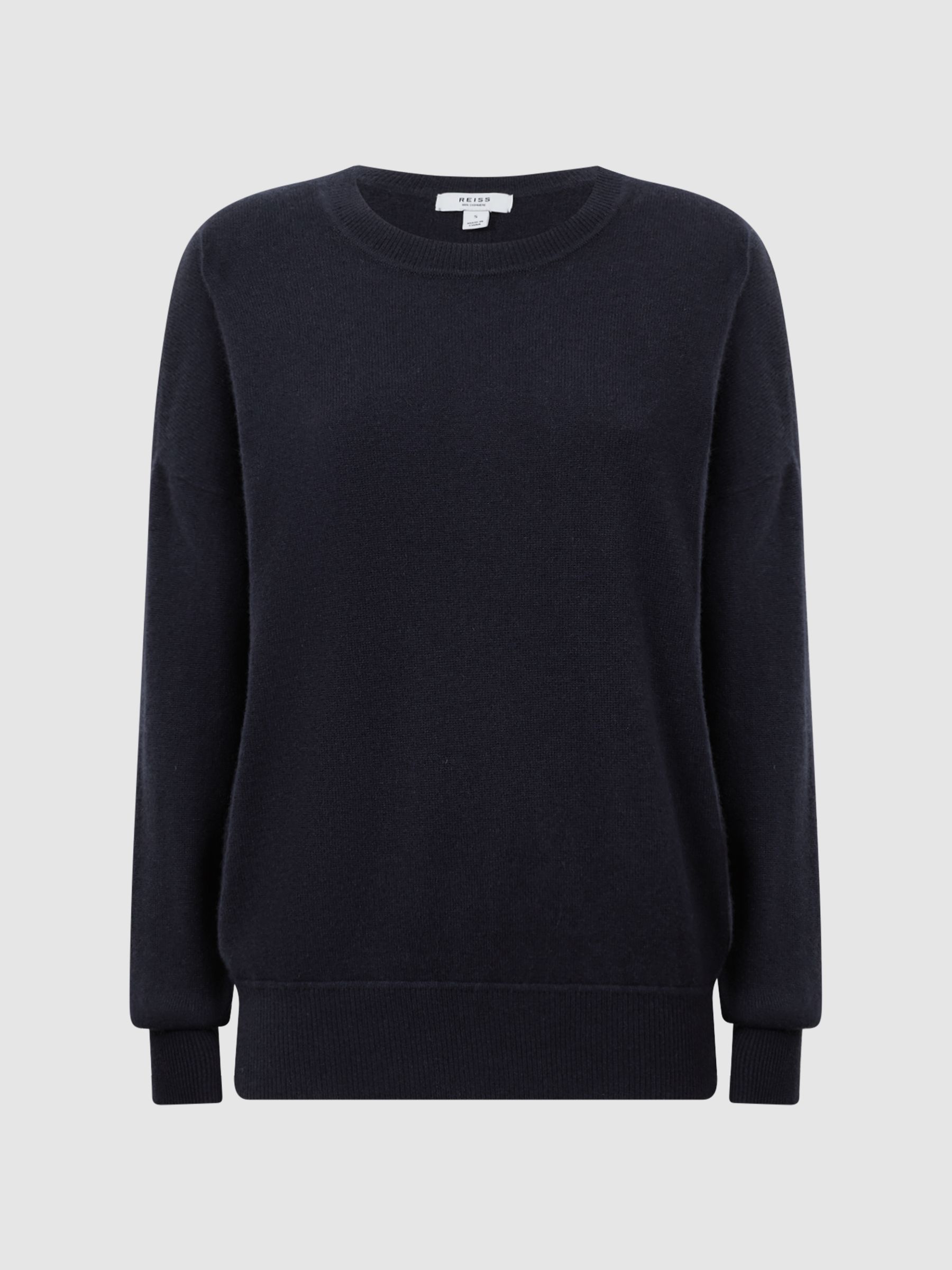 Cashmere Crew Neck Jumper in Navy - Image 2 of 5