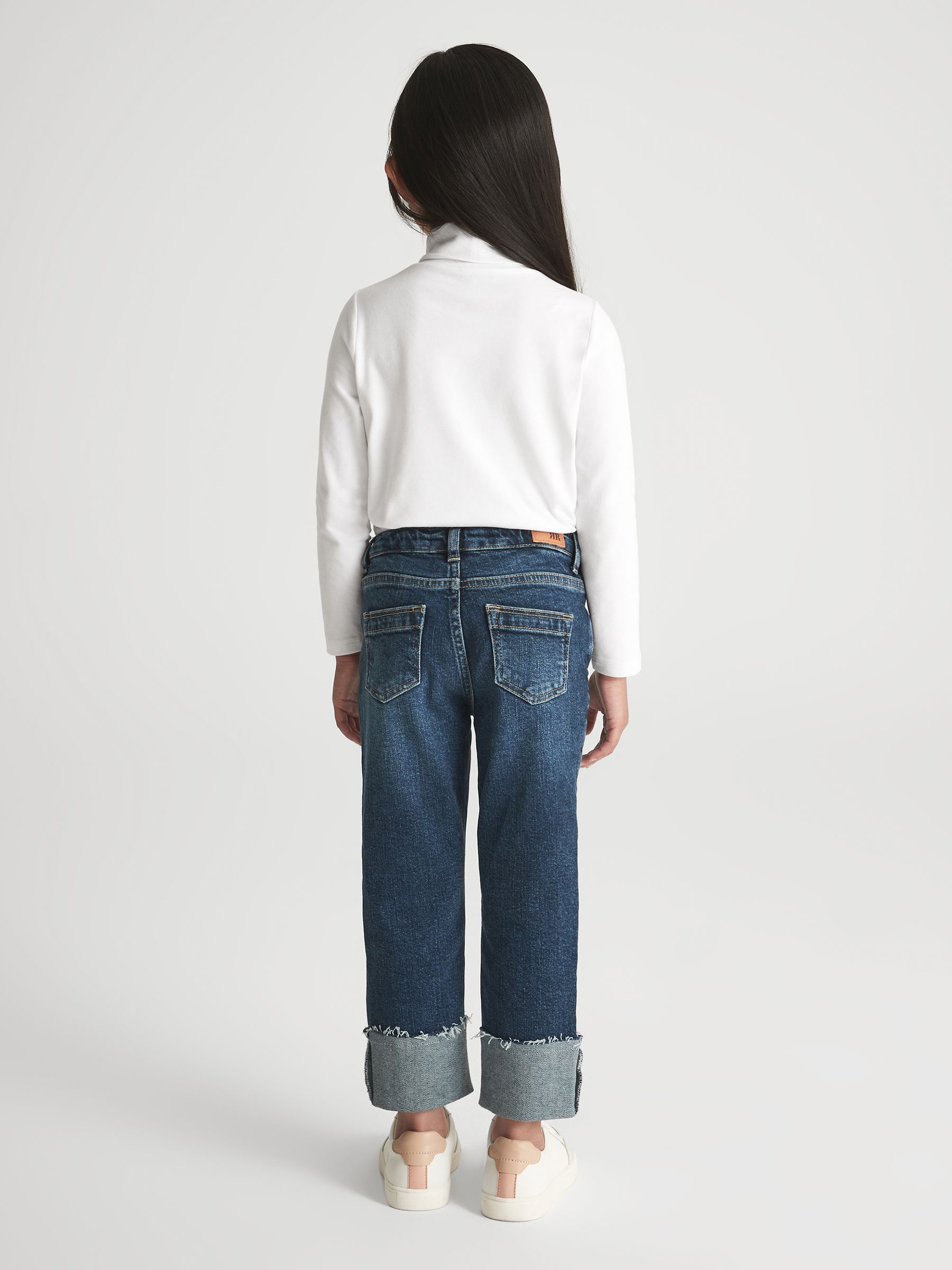 9-14 yrs Cotton Blend Roll Neck Top in Ivory - Image 5 of 8